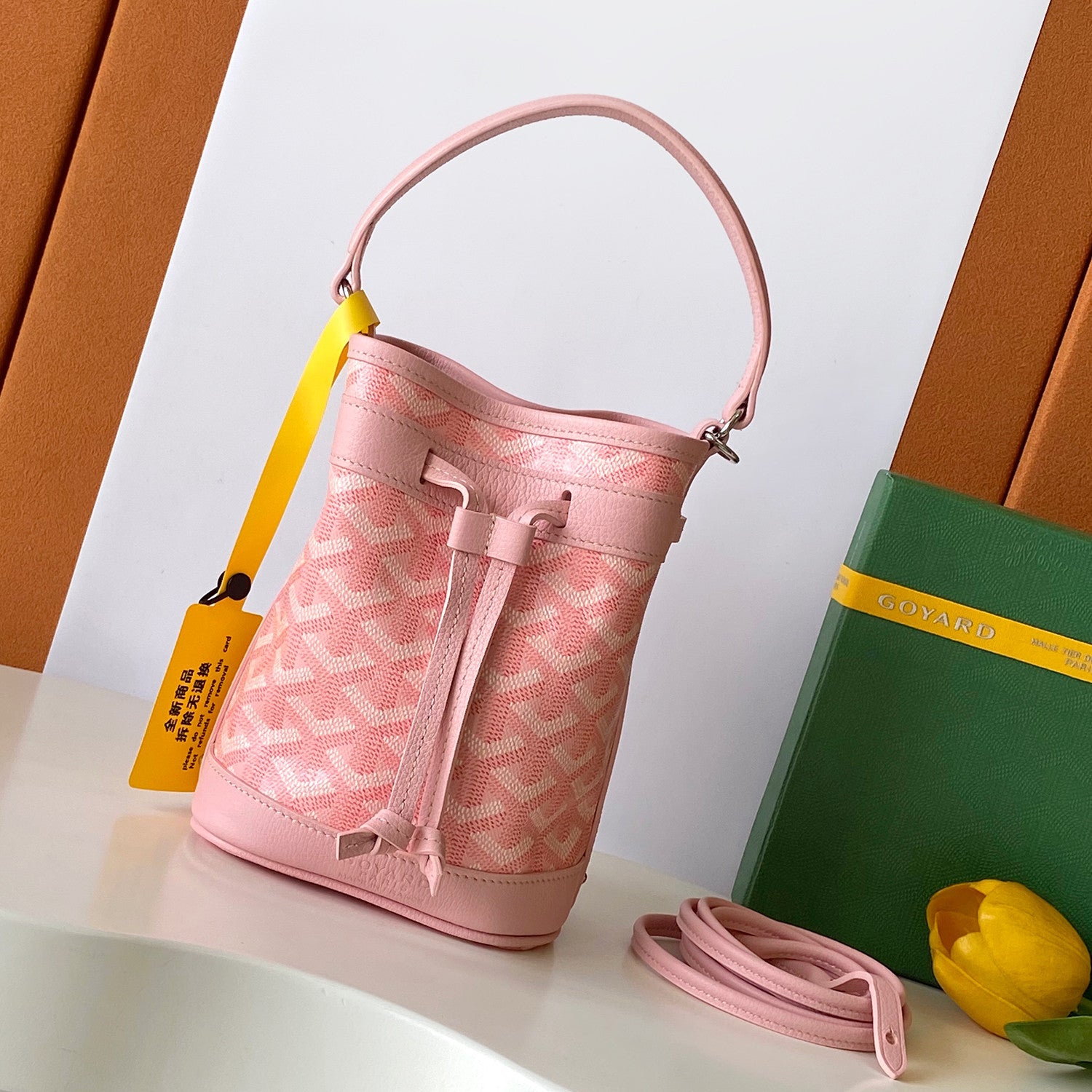 GOYARD Women's Petit Flot Mini Bucket Bag Logo Printed Drawstring Closure Shoulder Handbag Bag Bags PEFLOTMINTY10CL10P #81295