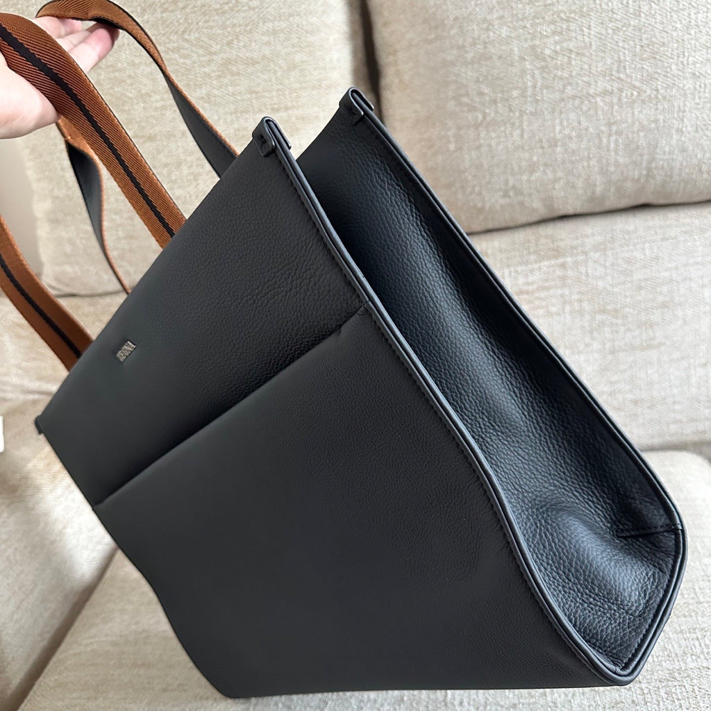 Zegna Men's Business Handheld Tote Bags Imported Leather Laptop Bag # 195386