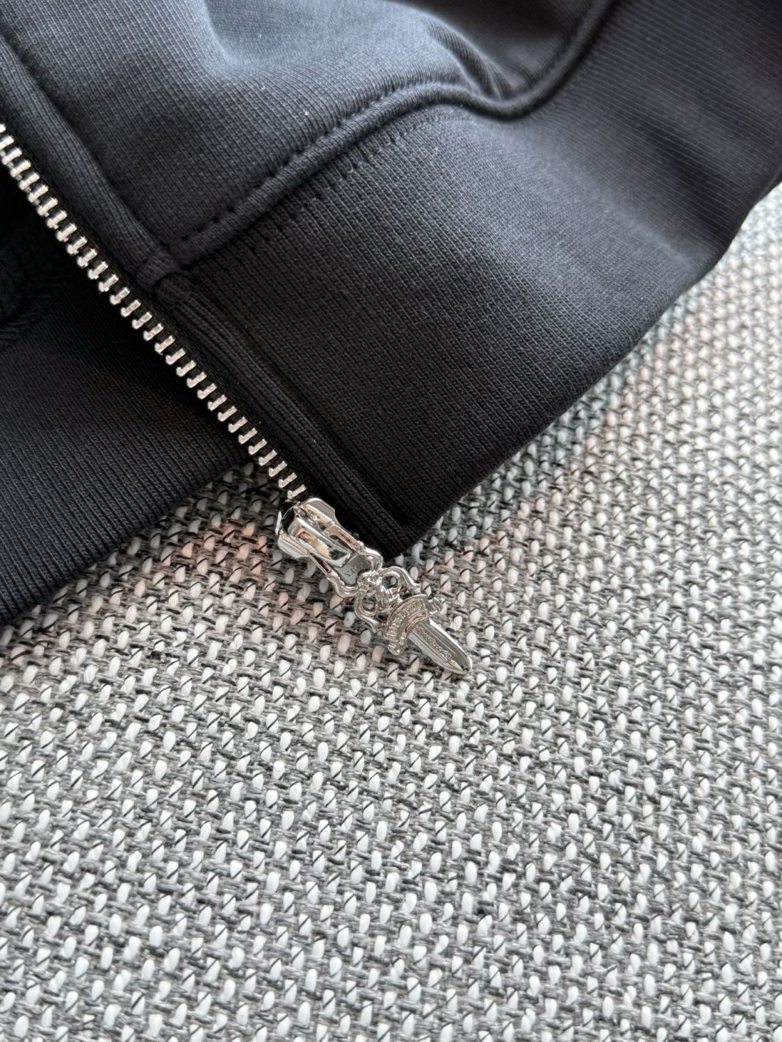 Chrome Hearts Men's & Women's Spring/Fall Letter Print Zipper-Front Warm Solid-Color Long-Sleeve Hooded Sweatshirt Jacket #81736