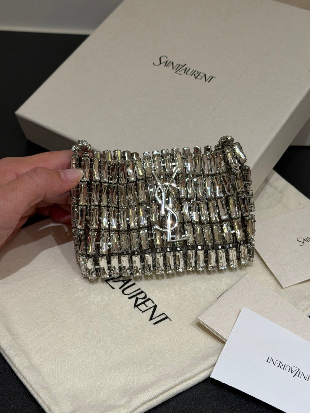 Saint Laurent Micro EVENING Bag In Crystals #379371
