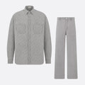 Dior Men's Spring And Fall Letters Full Print Lapel Single Breasted Long Sleeved Denim Shirt Jeans Pants Set Suit #74966