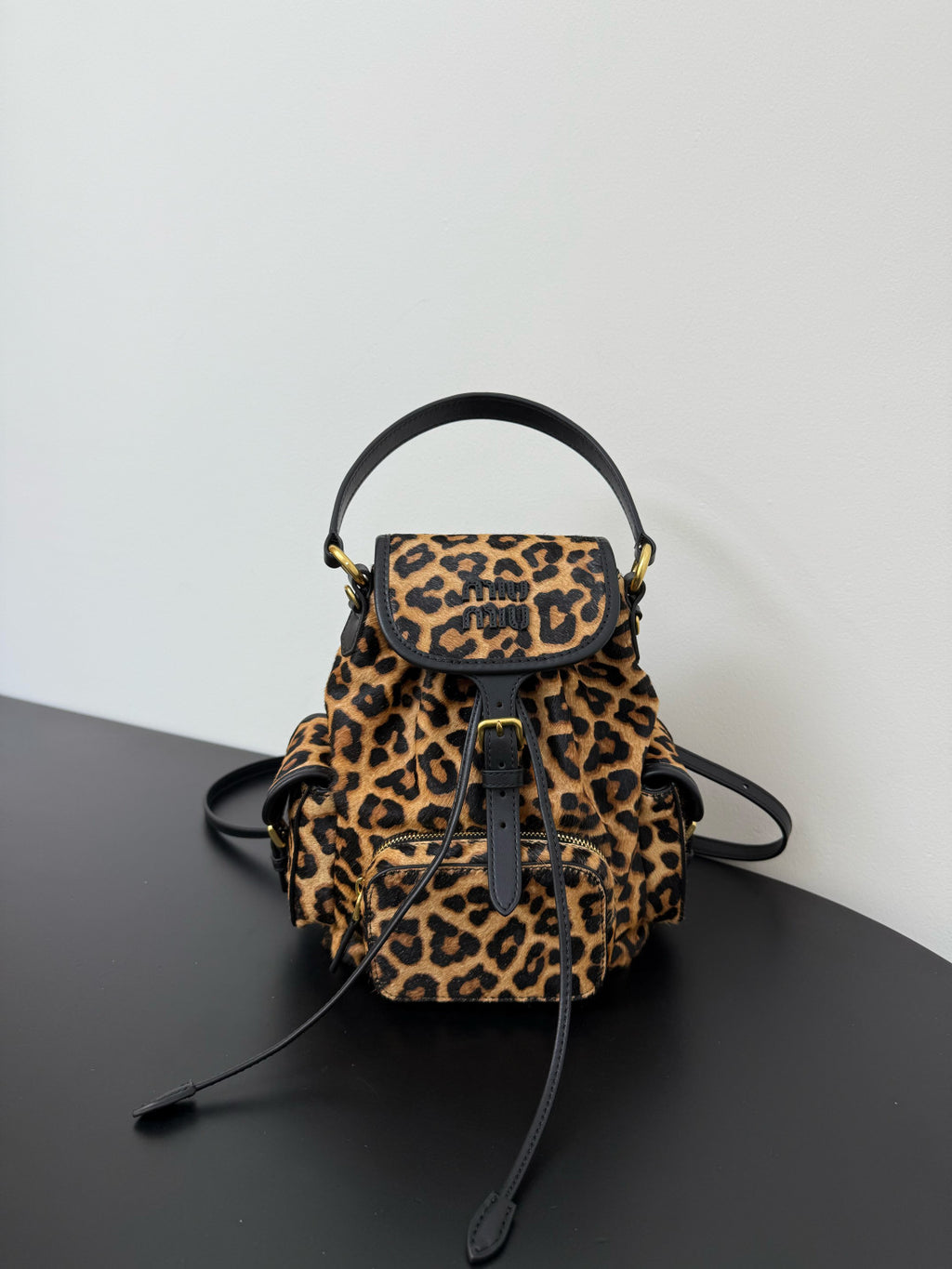 MiuMiu Honey Printed Leather Backpack #334714