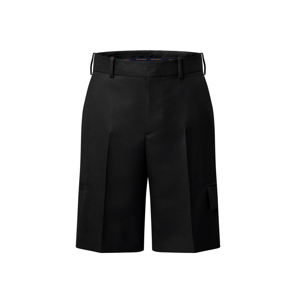 Louis Vuitton Men's Summer Solid Color Shorts with Pockets and Metallic Embellishments #75769