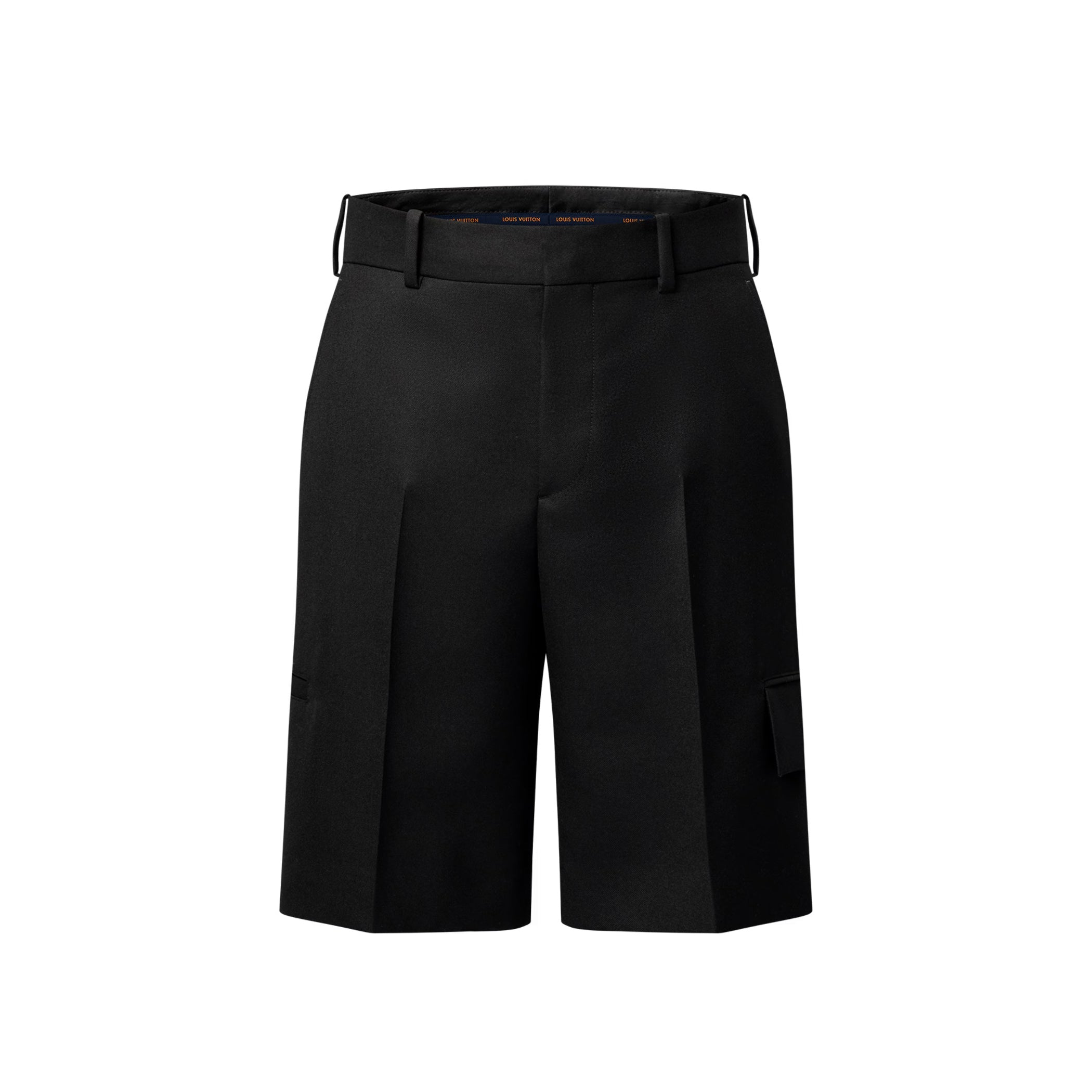Louis Vuitton Men's Summer Solid Color Shorts with Pockets and Metallic Embellishments #75769