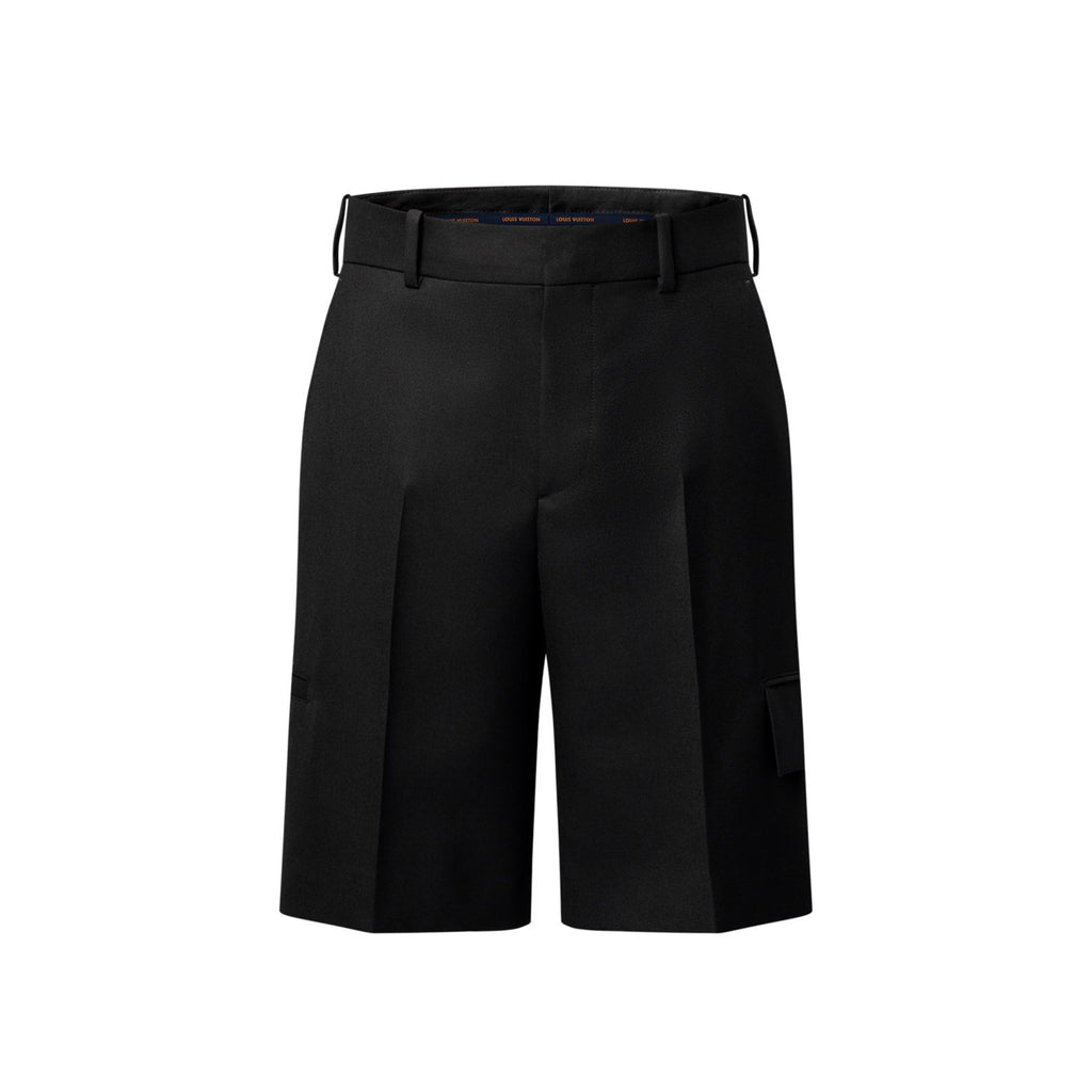 Louis Vuitton Men's Summer Solid Color Shorts with Pockets and Metallic Embellishments #75769