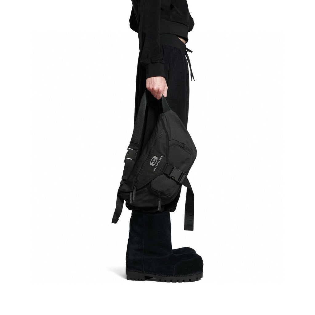 Balenciaga Men's And Women's Solid Color Adjustable Simple Flap Buckle Closure Nylon Shoulder Bag Waist Bags #75675
