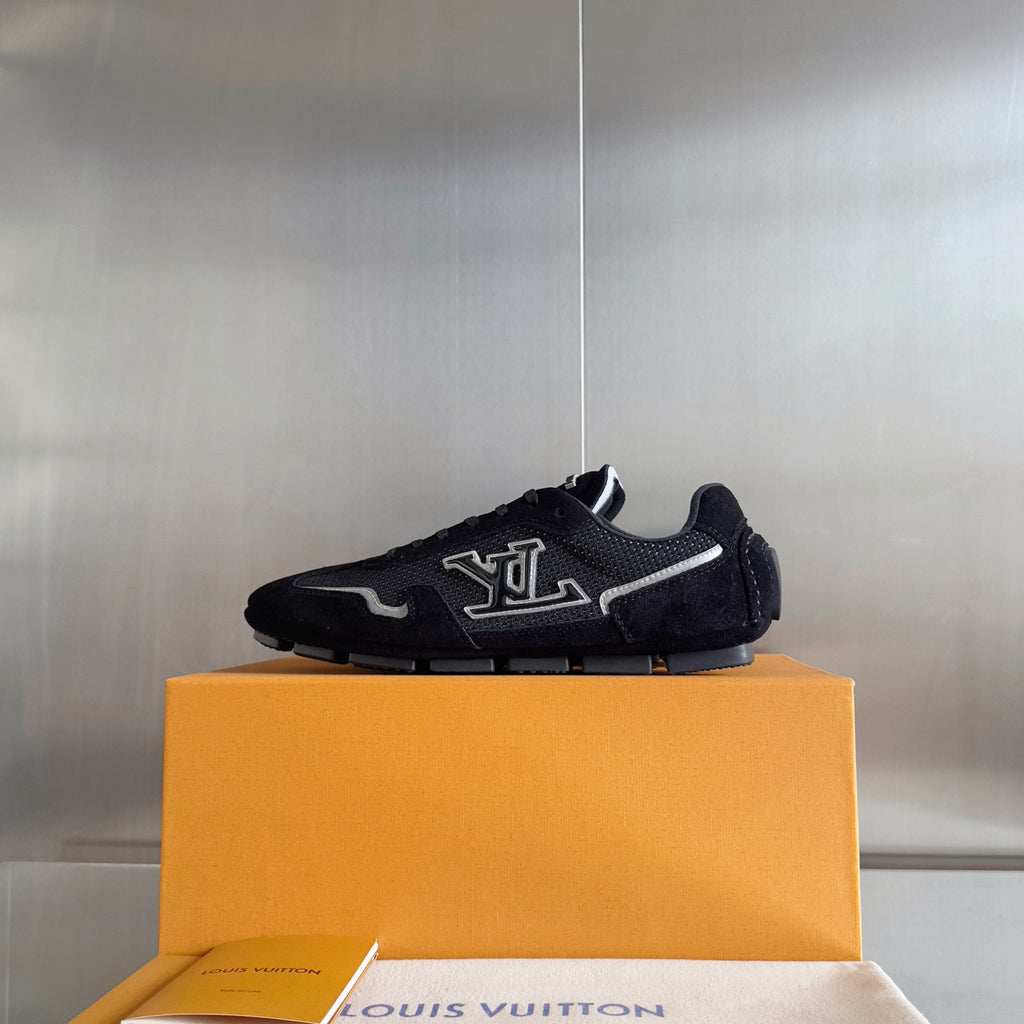Louis Vuitton LV Rally Men's Solid Color Round Toe Lace-Up Low Top Thin Sole Cowhide Leather Sneakers Shoes #77475