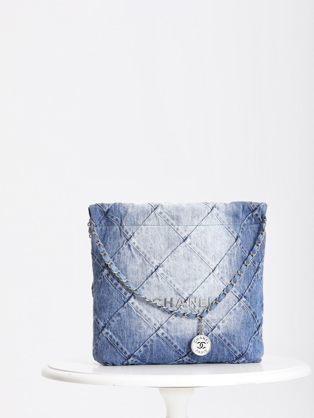 Chanel Women's Solid Colour Chain Shoulder Strap Denim Shoulder Tote Shopper Bags Bag #76858
