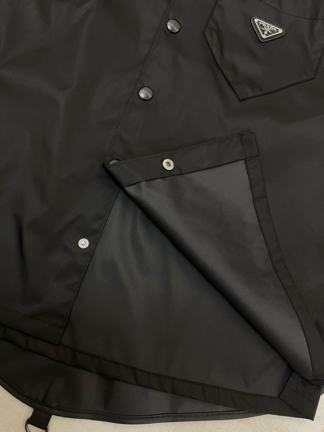 Prada Re-Nylon Men's Spring/Fall Fashion Casual Solid Color Collared Single Button Nylon Jacket Shirt #78762