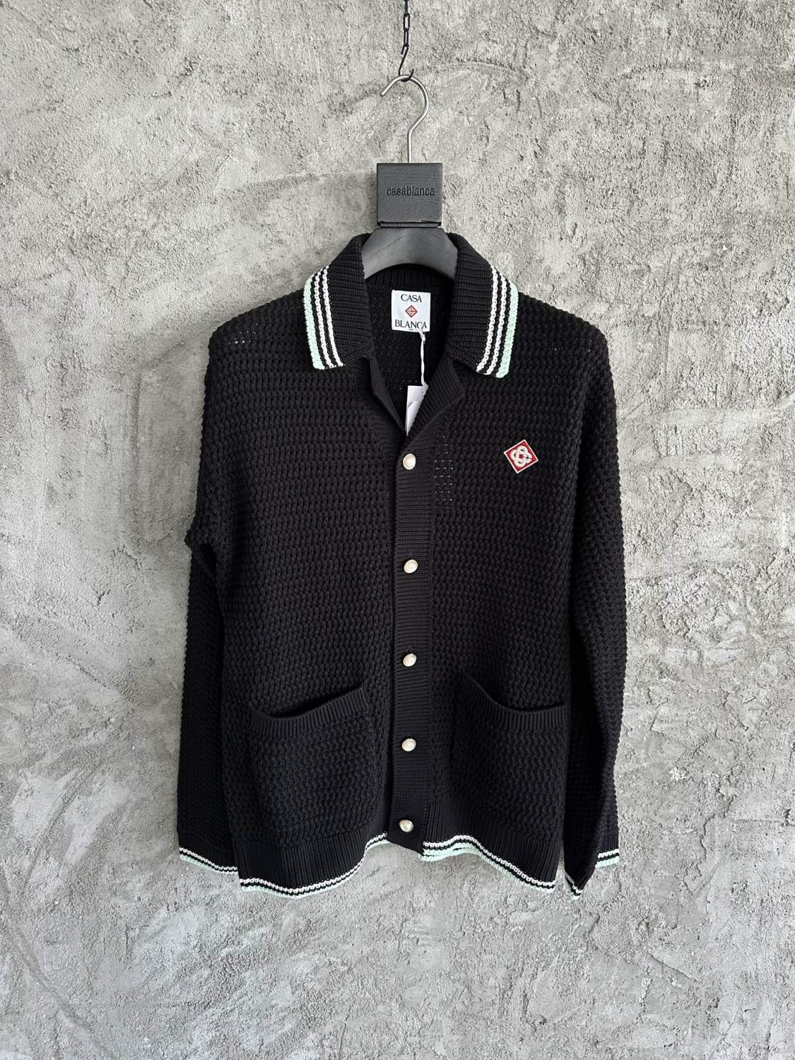 Casablanca Embroidered Cotton Crochet Long Sleeve Shirt #328140