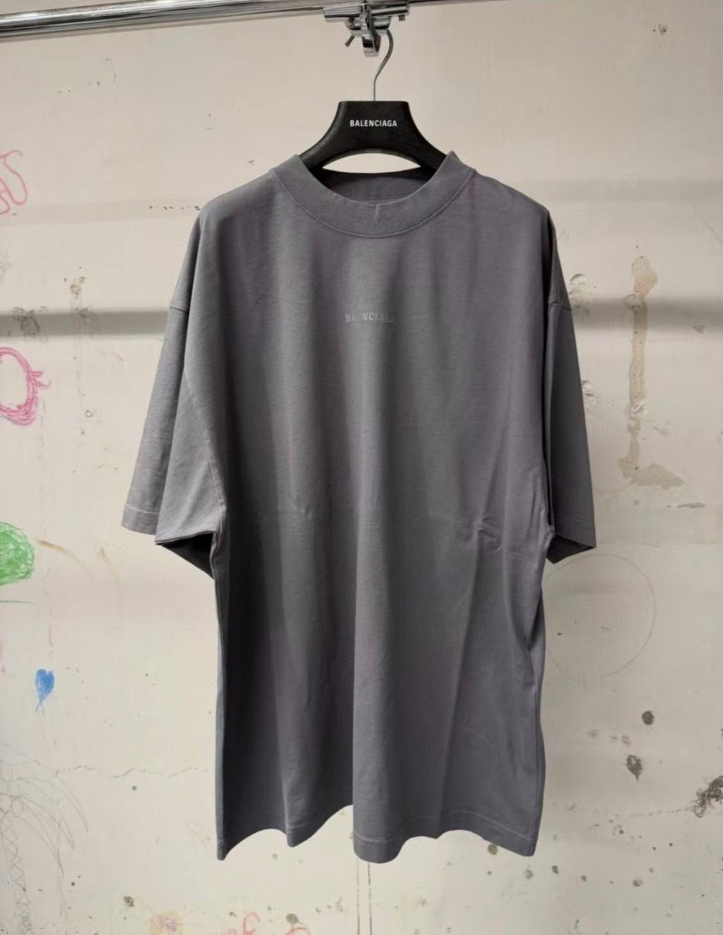 Balenciaga Men's Summer Solid Color Letter Print Round Neck Cotton Short Sleeve T-Shirt #75848