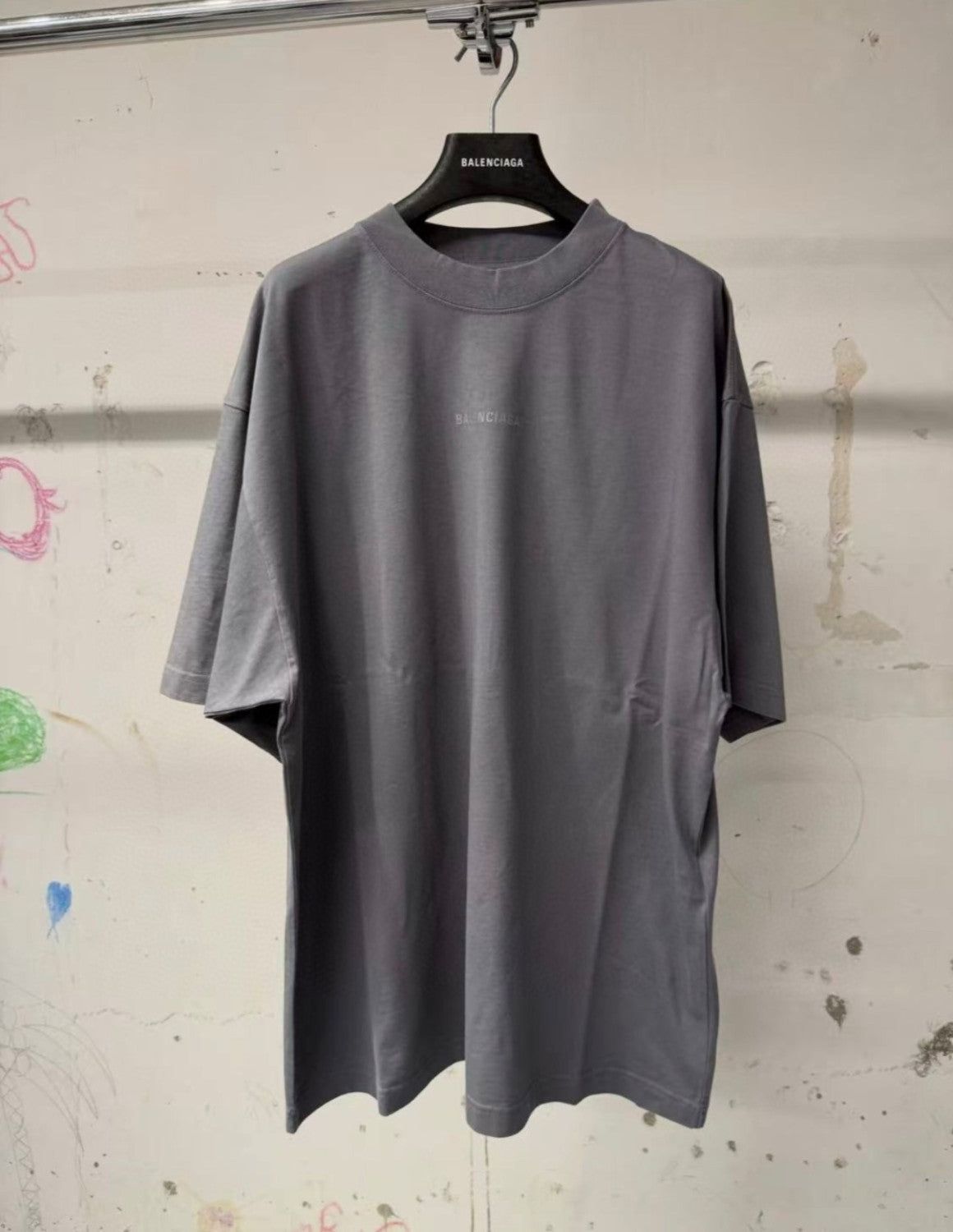 Balenciaga Men's Summer Solid Color Letter Print Round Neck Cotton Short Sleeve T-Shirt #75848