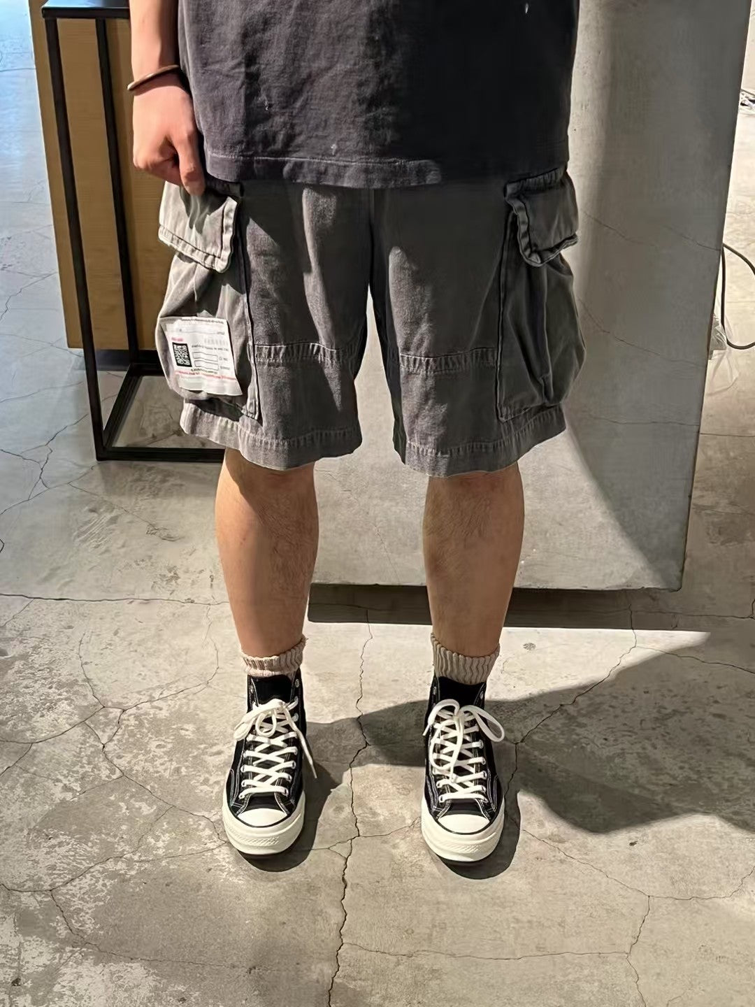 Maison Mihara Yasuhiro Men's Faded Effect Work Pants Summer Vintage Loose Zipper Large Pocket Shorts Ngvp #1921