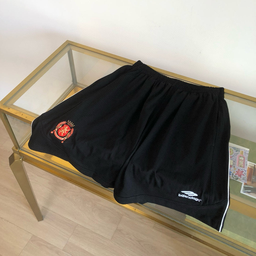 Balenciaga Men's Summer Solid Color Elastic High Waist Loose Fit Casual Shorts Pants #99388