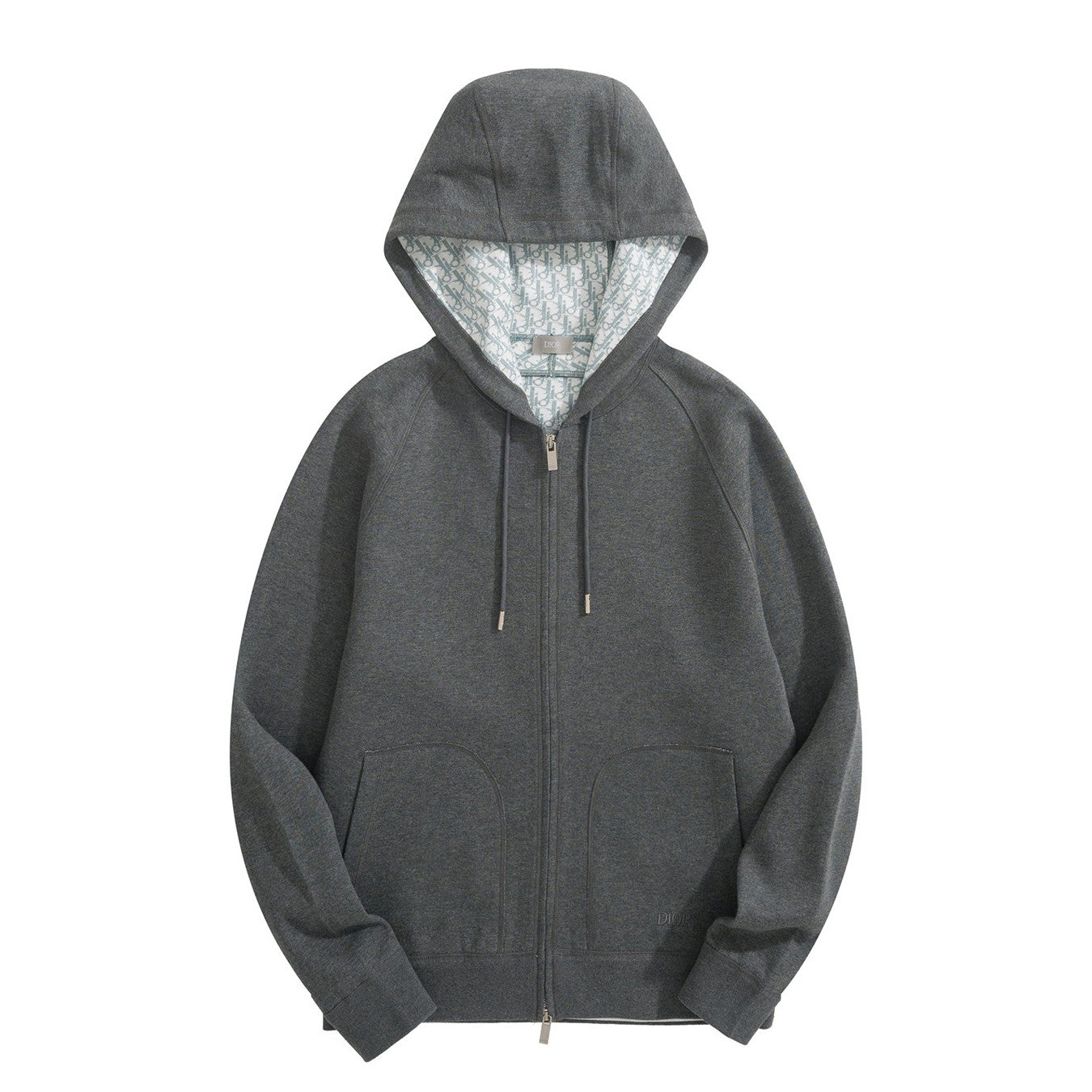 Dior Men's Spring and Autumn Solid Color Hooded Drawstring Cashmere Zipper Jacket Casual Trousers Pants Set Suit #72952