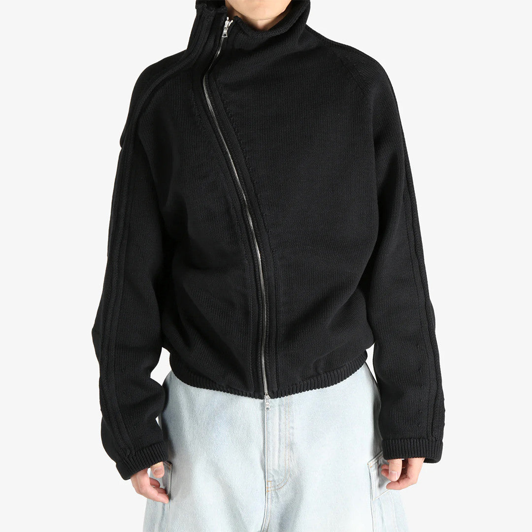 Dries Van Noten DVN Men's Spring And Autumn Winter Zipper Stand up Collar Knitted Solid Color Long Sleeve Sweater Ngvp #2552