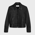 Celine Men's Fall And Winter Black Lapel Zipper Casual Lambskin Long Sleeve Jacket #98469