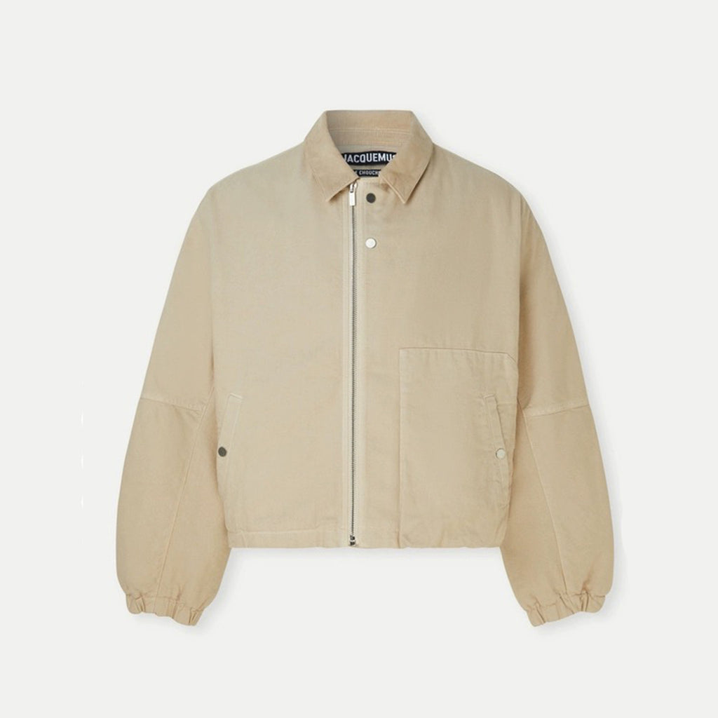 Jacquemus Men's Spring And Summer Fashion Short Solid Color Lapel Zipper Cotton Jacket Retro Casual Jacket Ngvp #7685