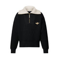 Louis Vuitton Men's And Women's Fall/Winter Fashion Casual Collared Half Zip Pullover Sweater Sheep Wool Blend Cable Knit Sweater #78898