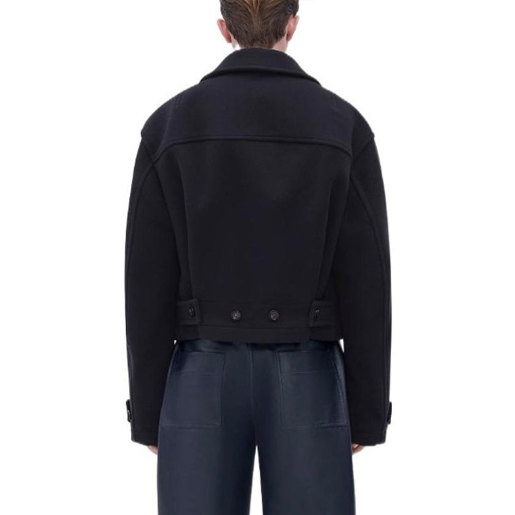 Bottega Veneta Men's Spring And Fall Solid Color Lapel Single-breasted Wool Jacket Black Suit Silhouette Fashion Casual Tweed Jacket  #71565