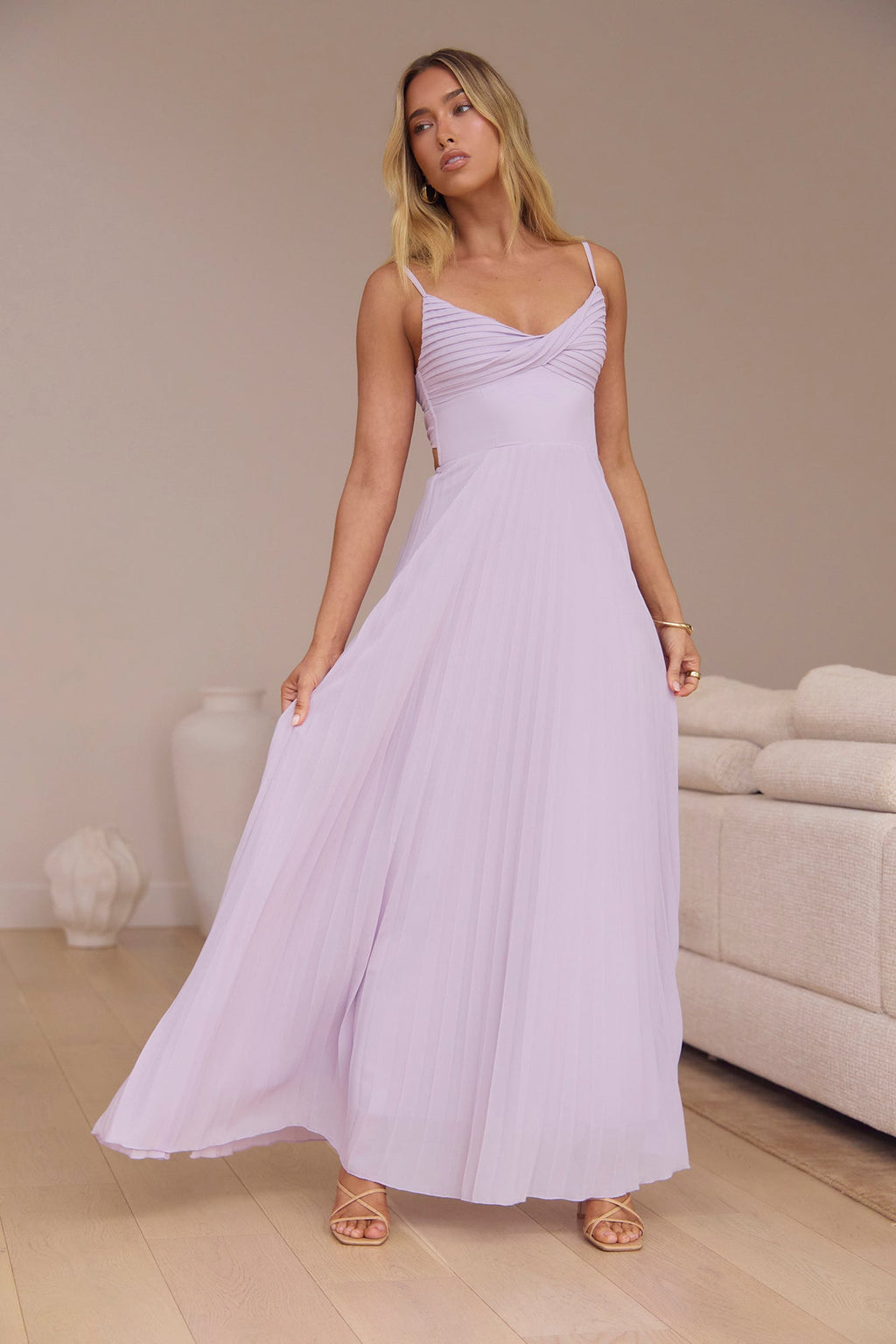 Better Days Plisse Maxi Dress Lilac