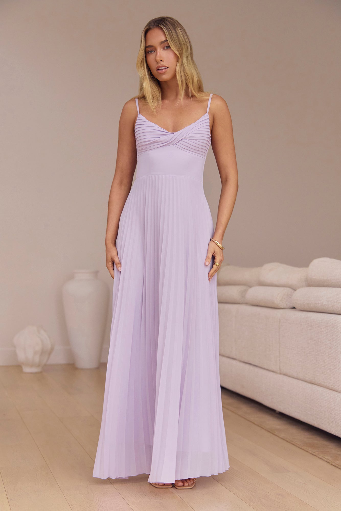 Better Days Plisse Maxi Dress Lilac