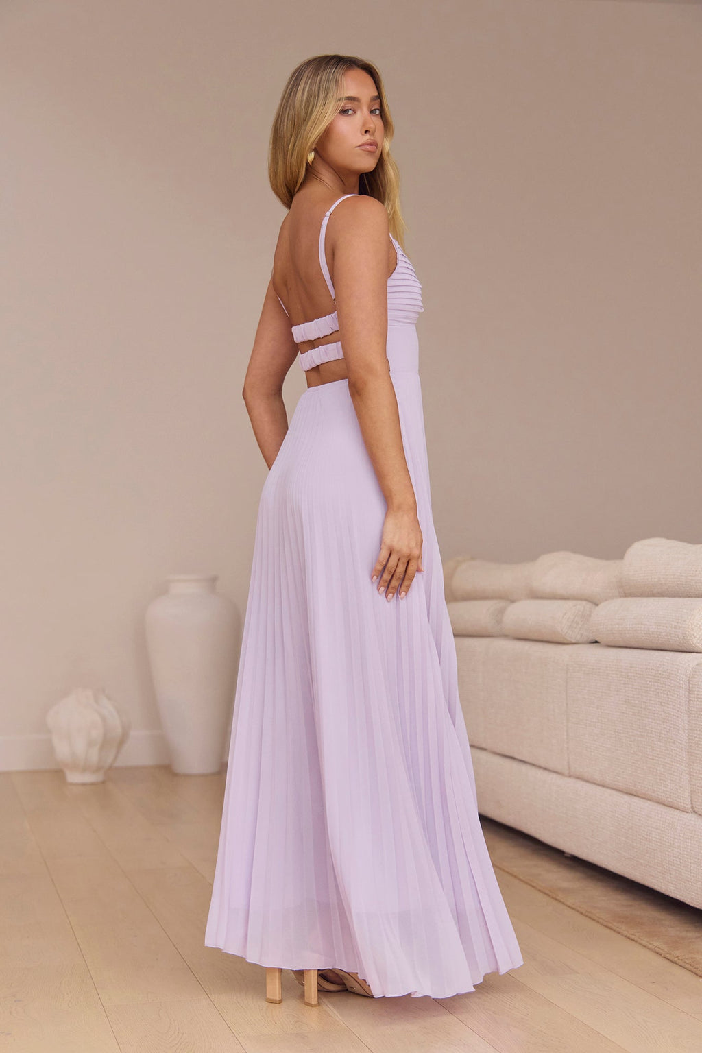 Better Days Plisse Maxi Dress Lilac