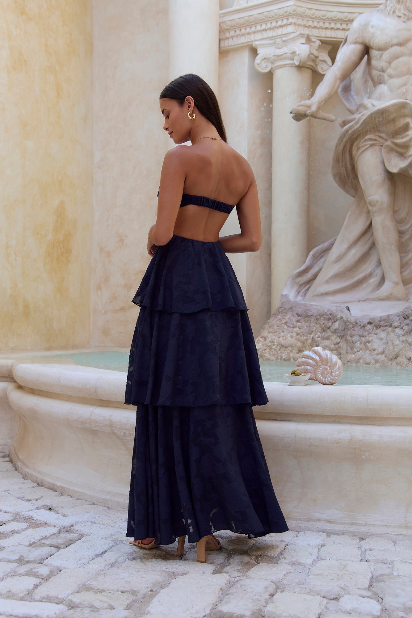 Know Your Heart Strapless Maxi Dress Navy