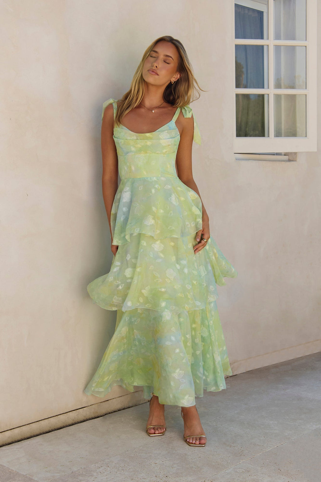 Breezy Meadows Maxi Dress Green