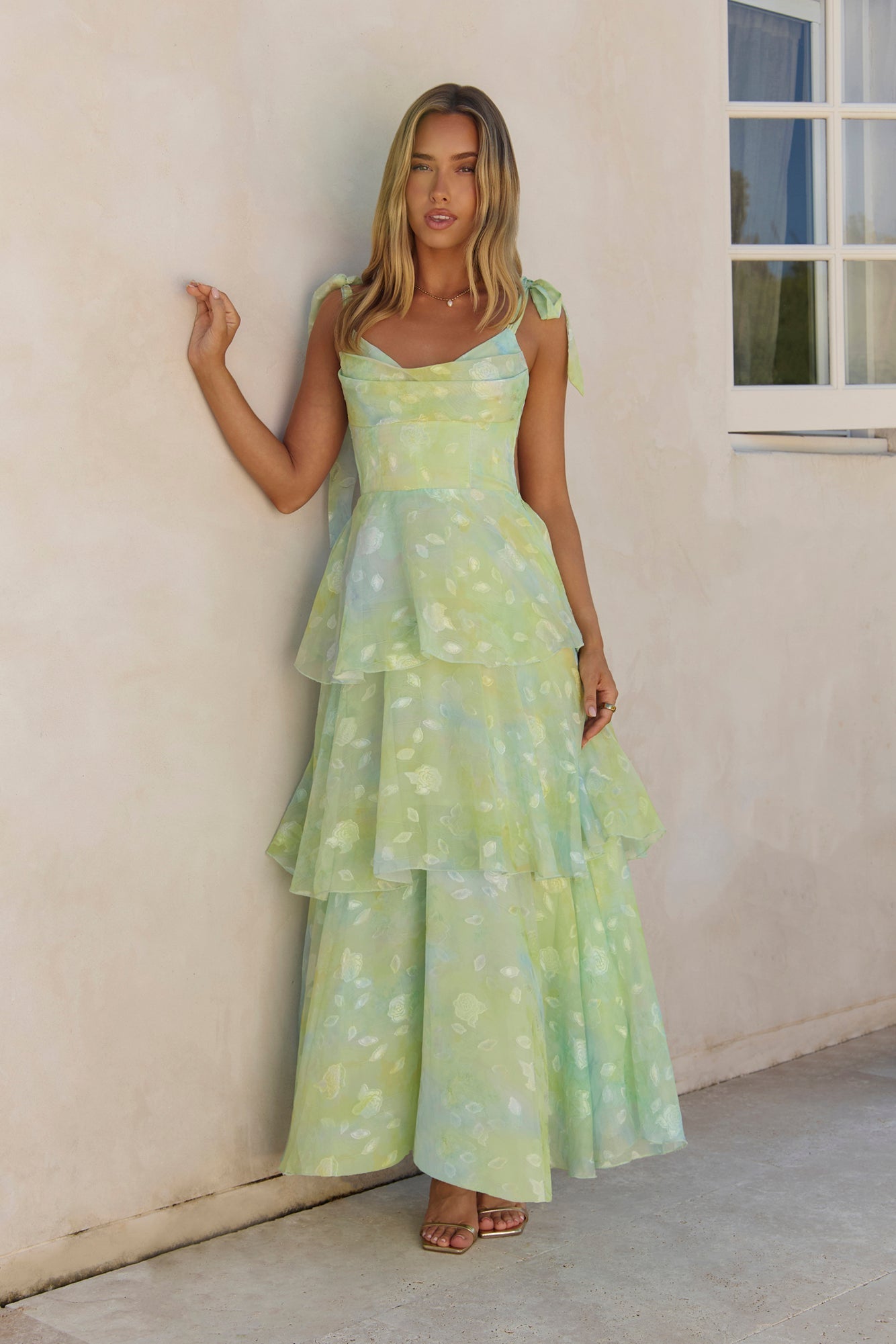 Breezy Meadows Maxi Dress Green