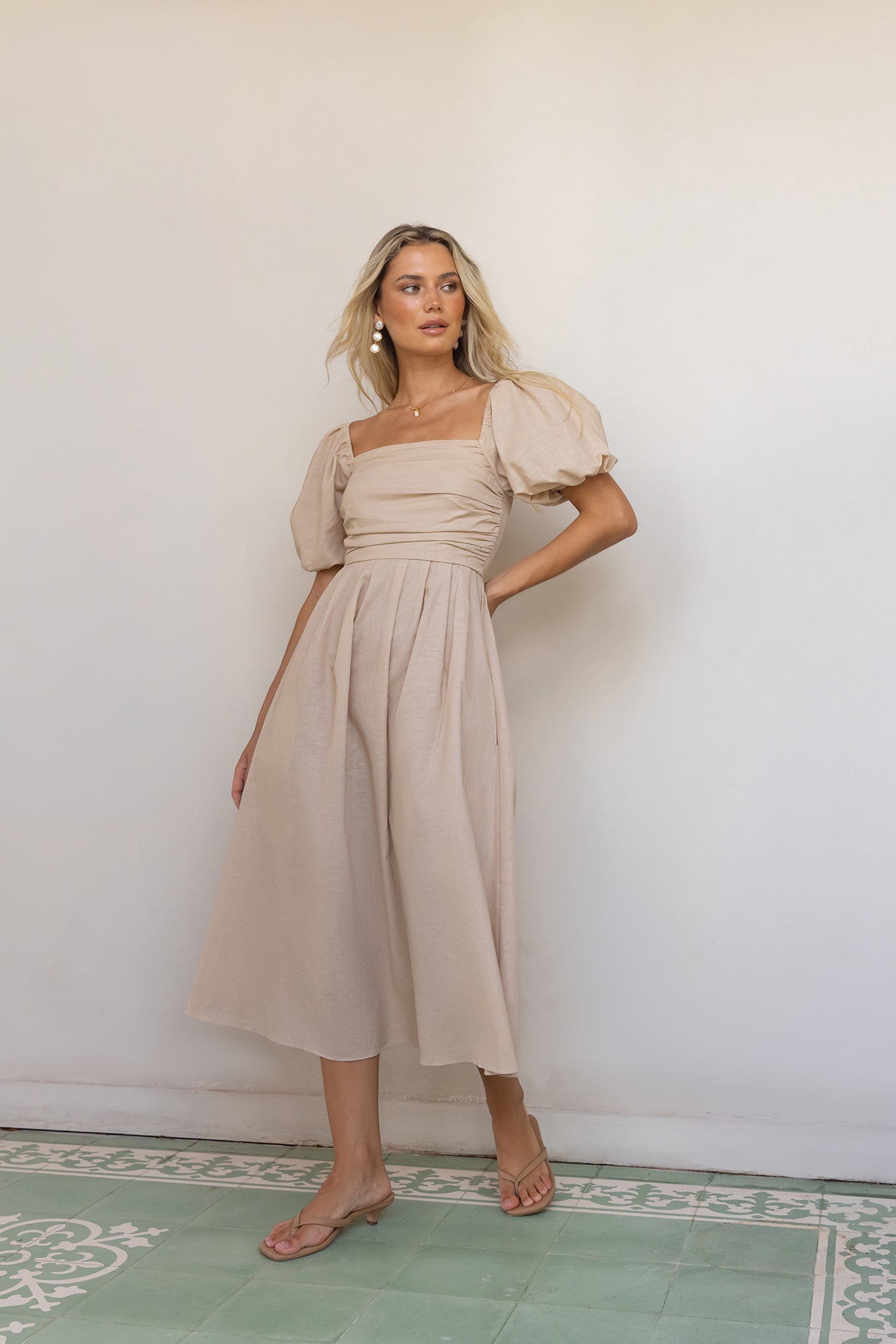 Delfino Maxi Dress Tan