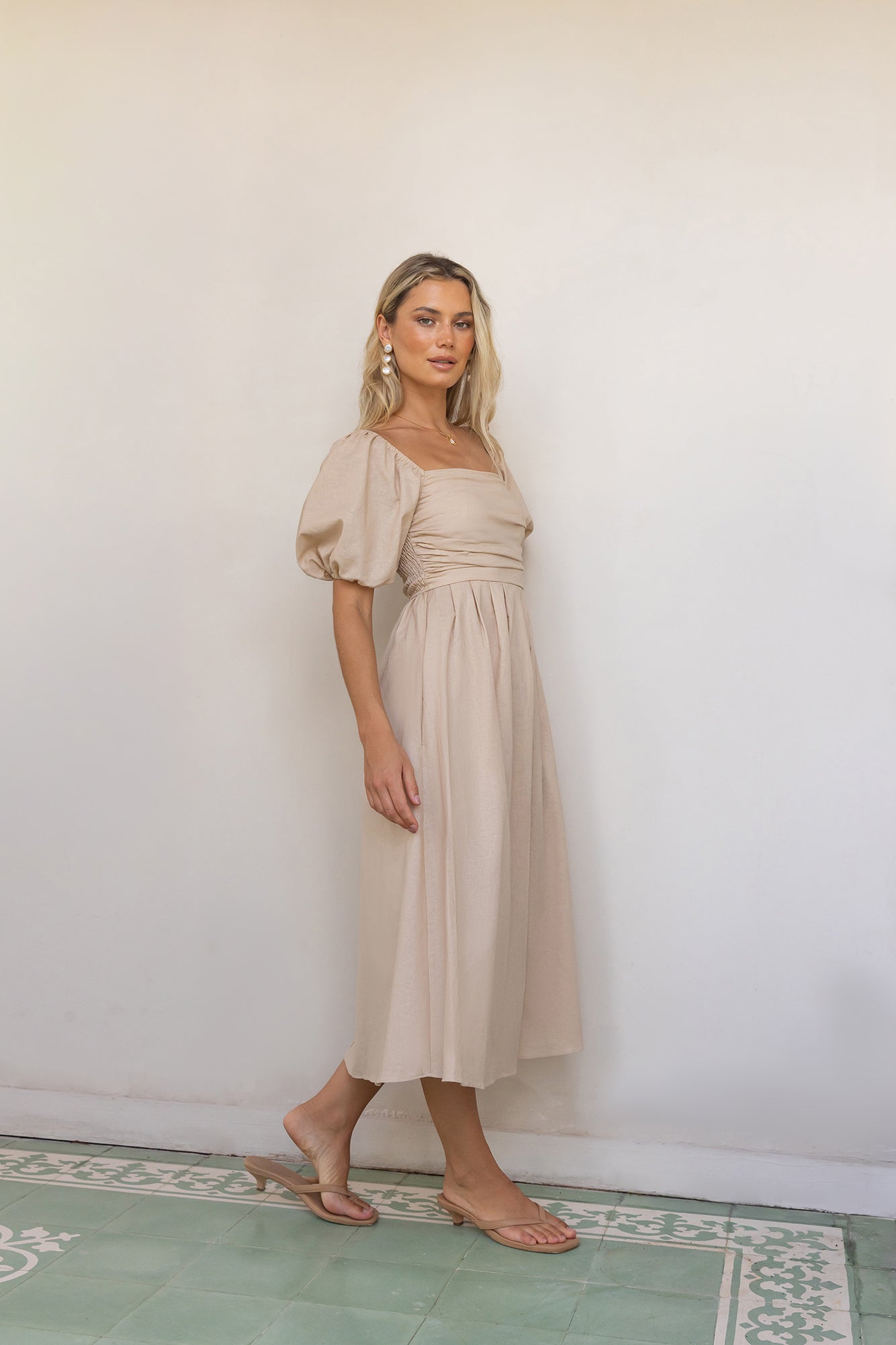 Delfino Maxi Dress Tan