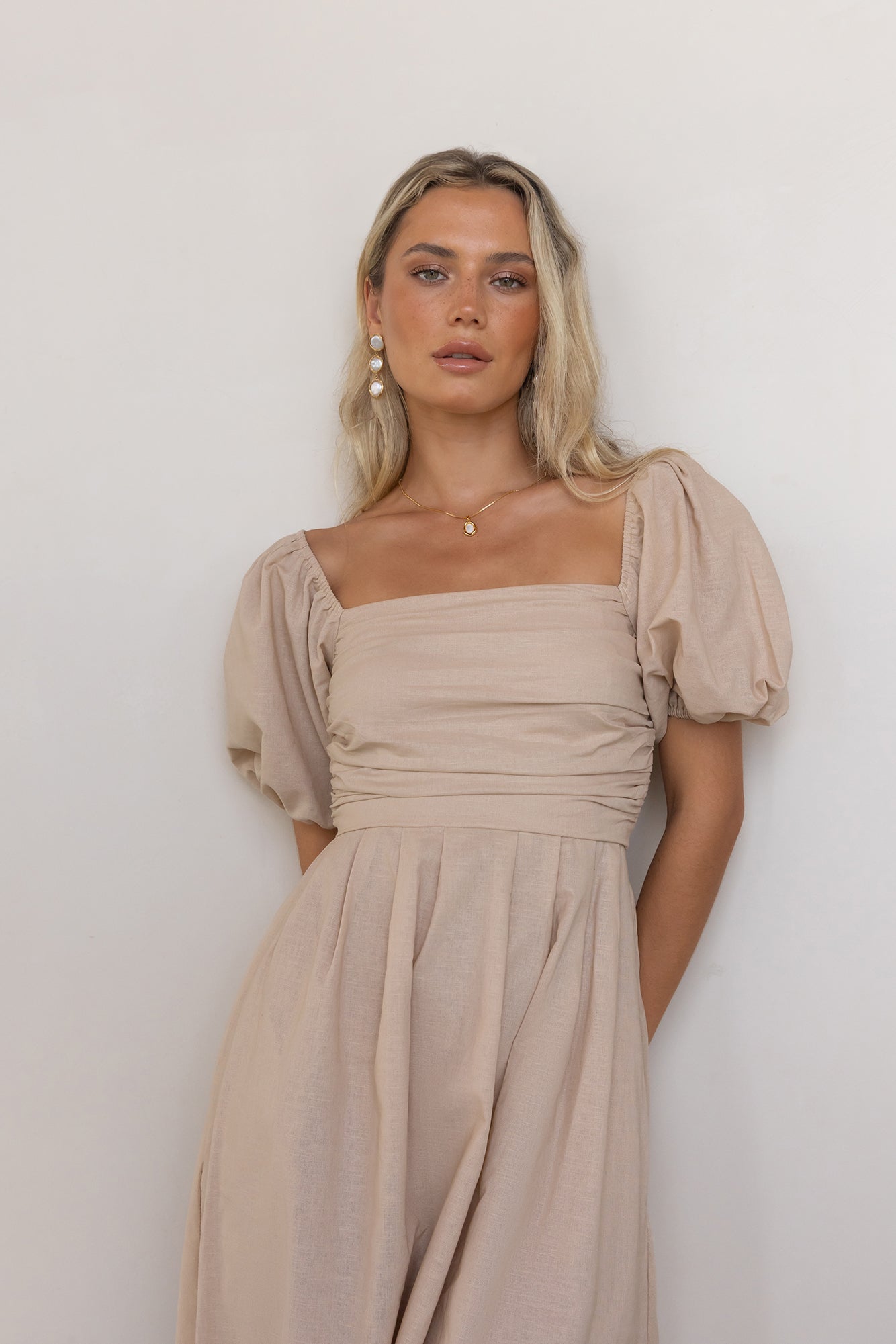 Delfino Maxi Dress Tan
