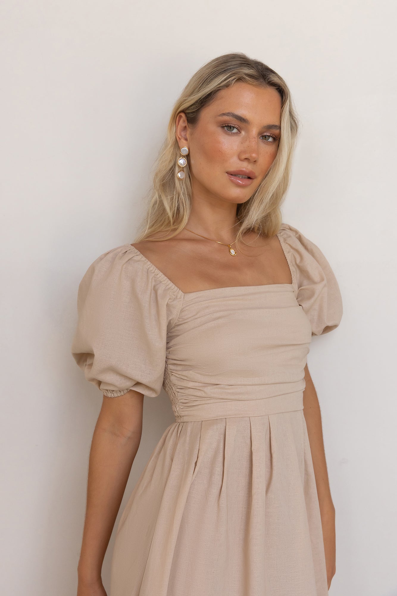 Delfino Maxi Dress Tan