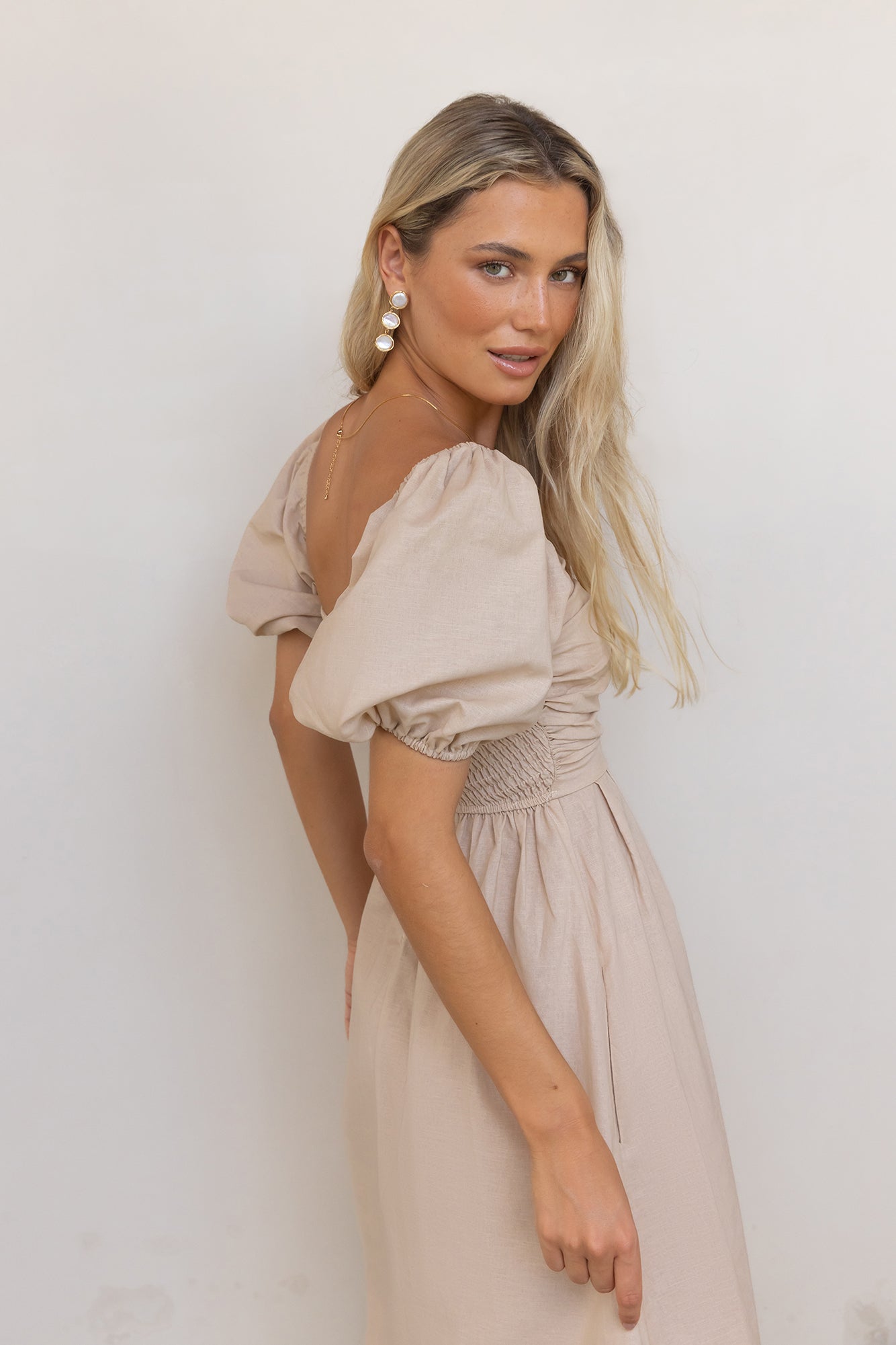 Delfino Maxi Dress Tan