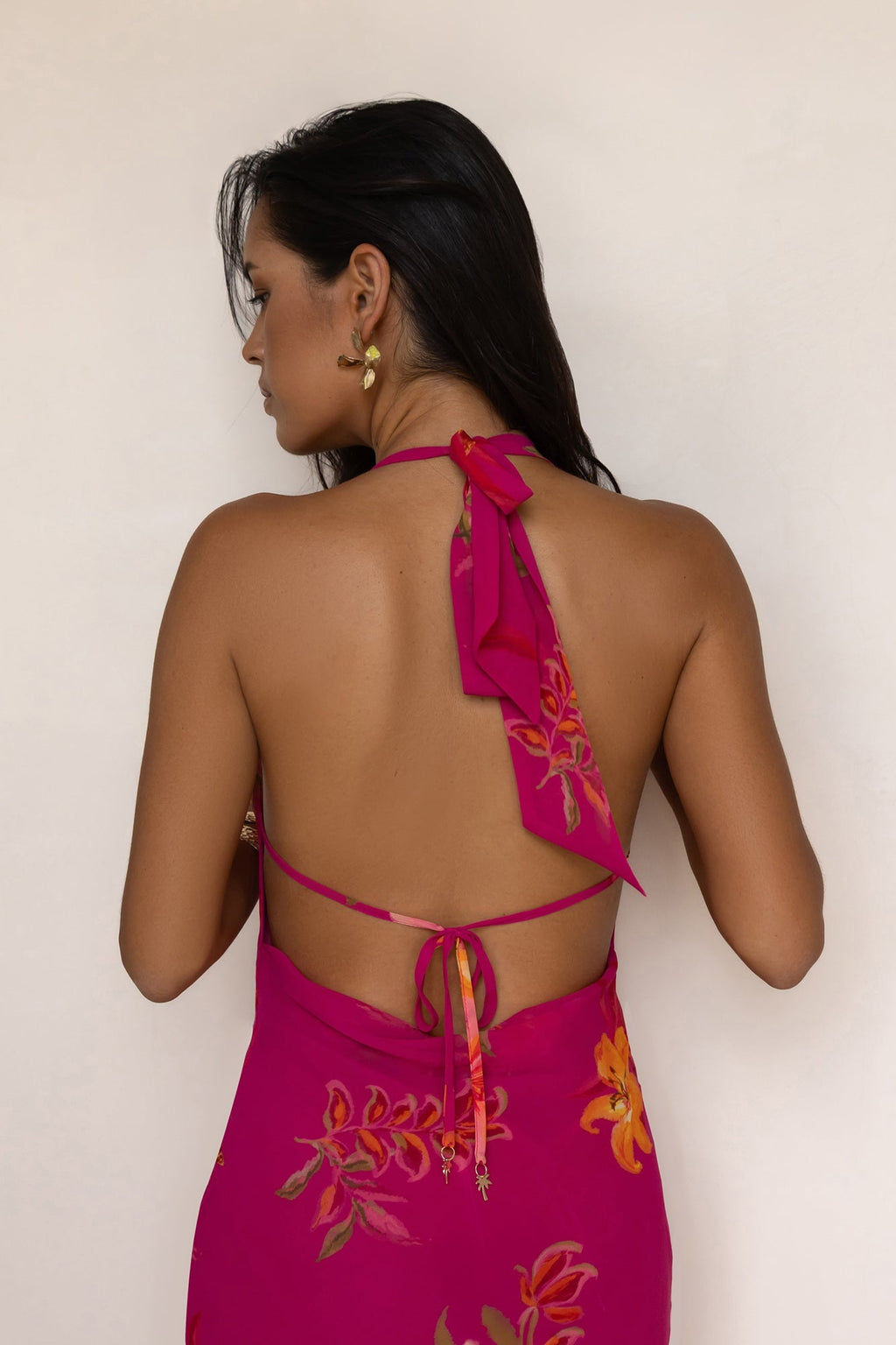Starlit Island Halter Maxi Dress Pink