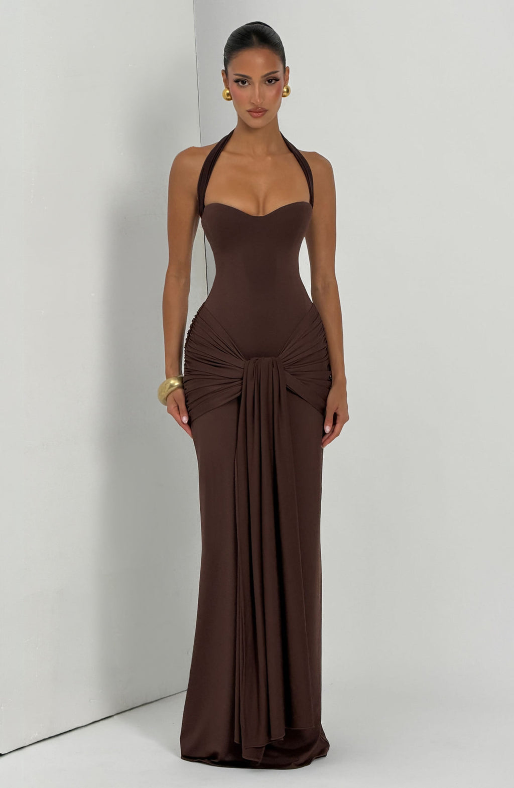 Gia Maxi Dress - Plum Brown