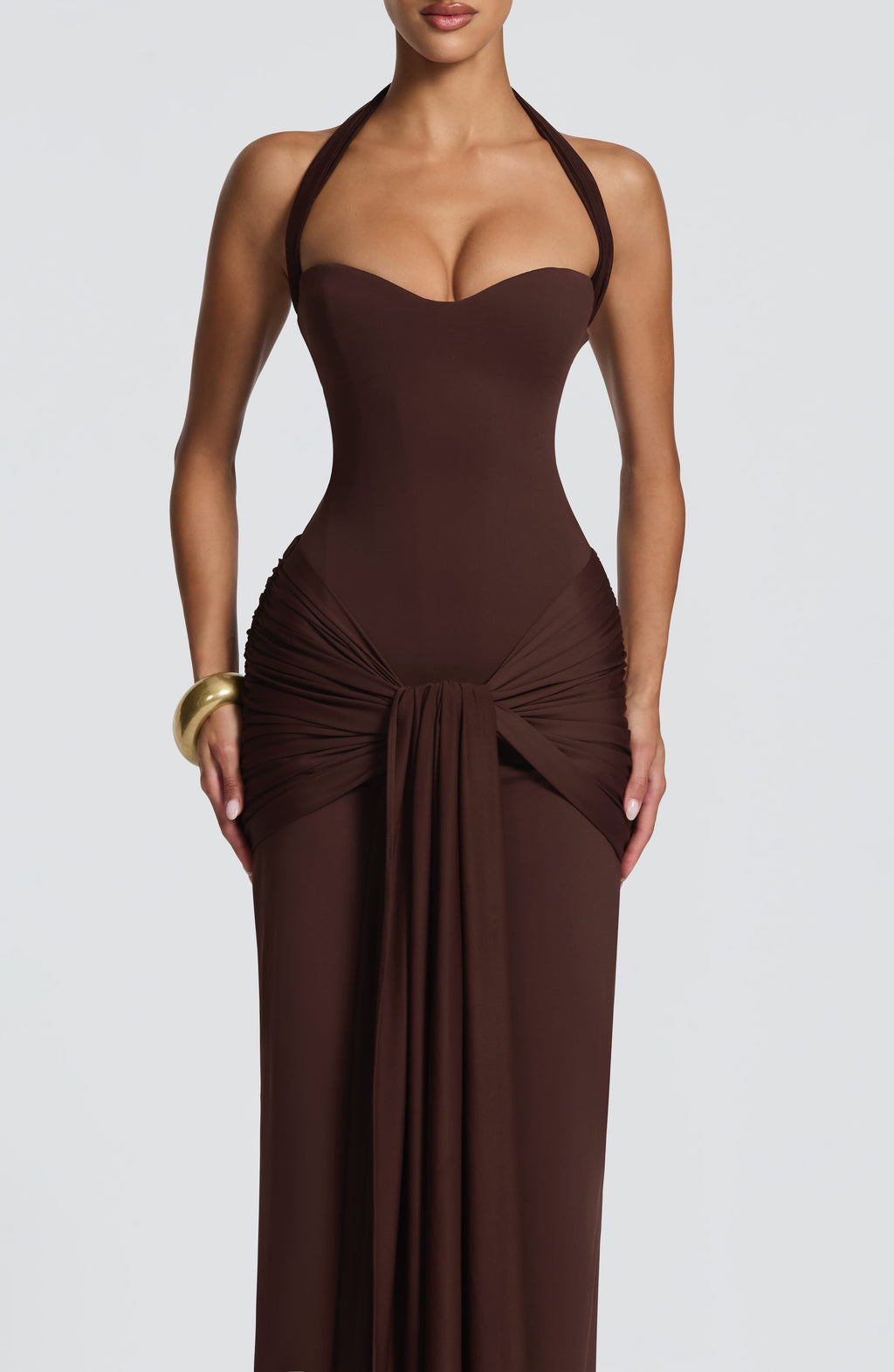 Gia Maxi Dress - Plum Brown