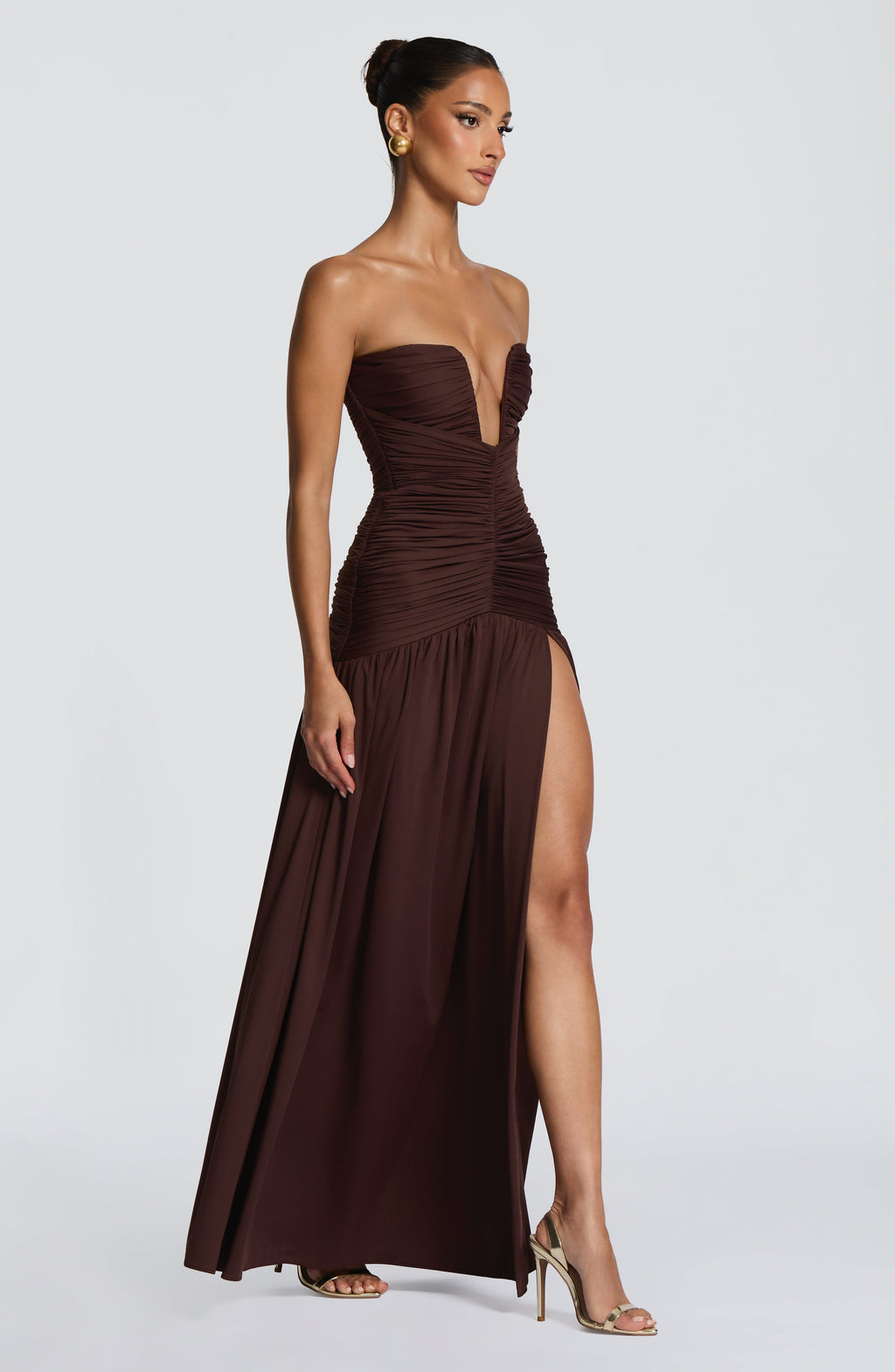 Junia Maxi Dress - Plum Brown