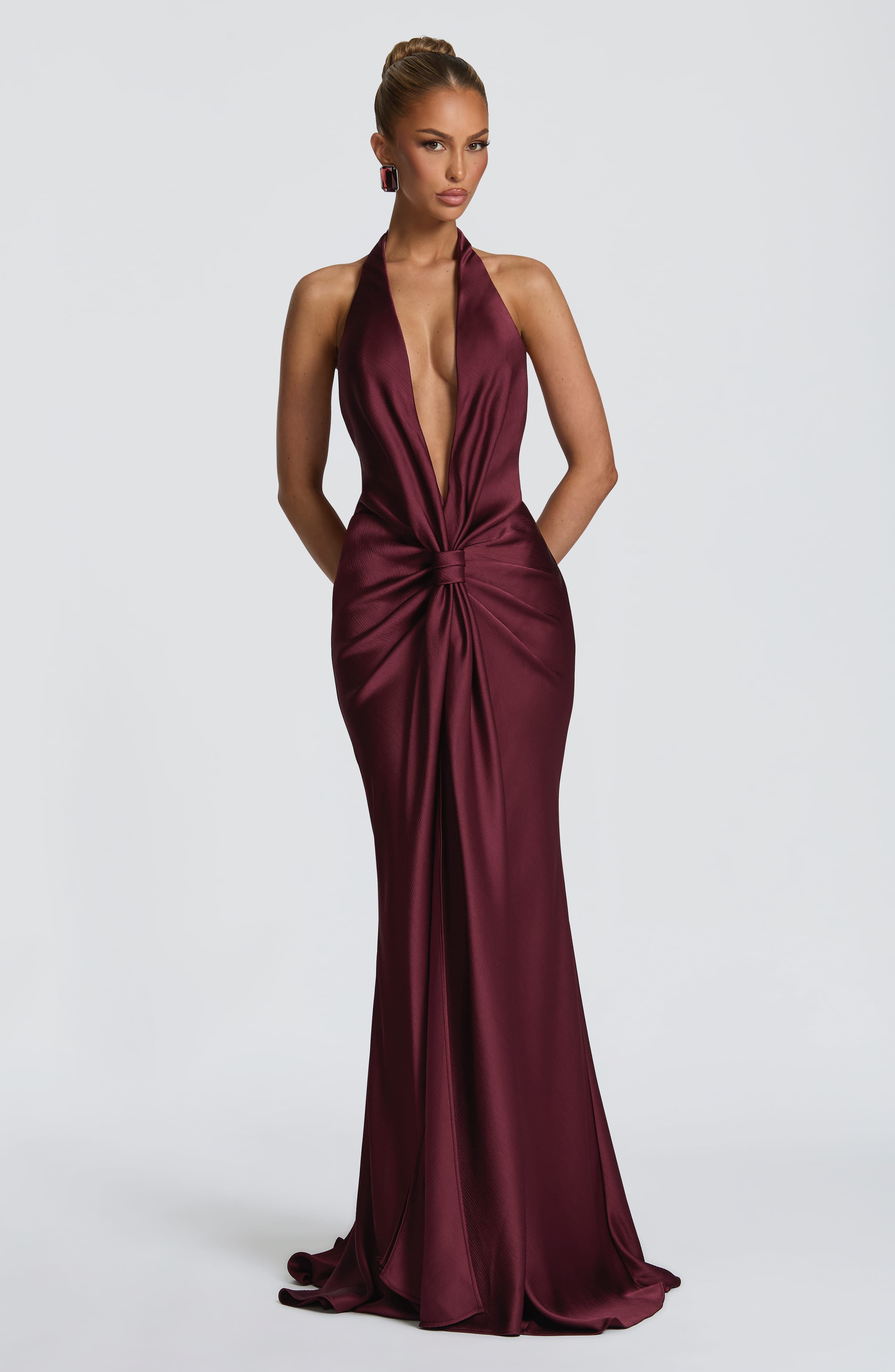 Linette Gown - Cherry Lacquer