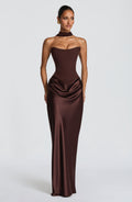 Maggie Maxi Dress - Plum Brown