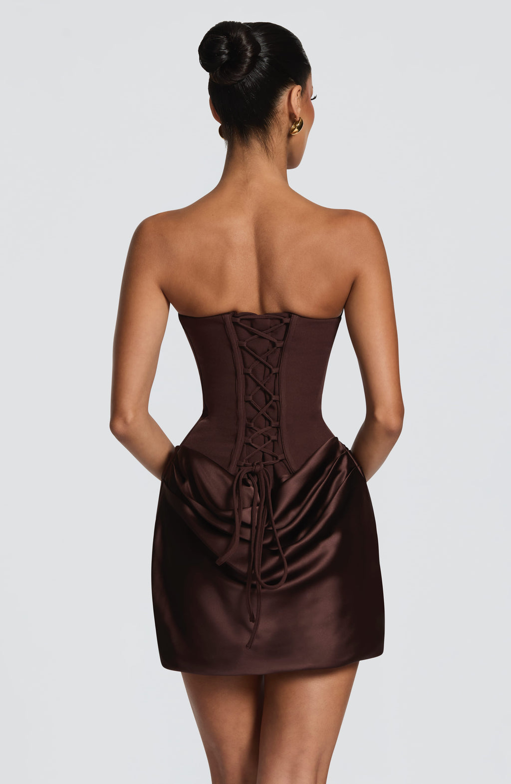 Maggie Mini Dress - Plum Brown