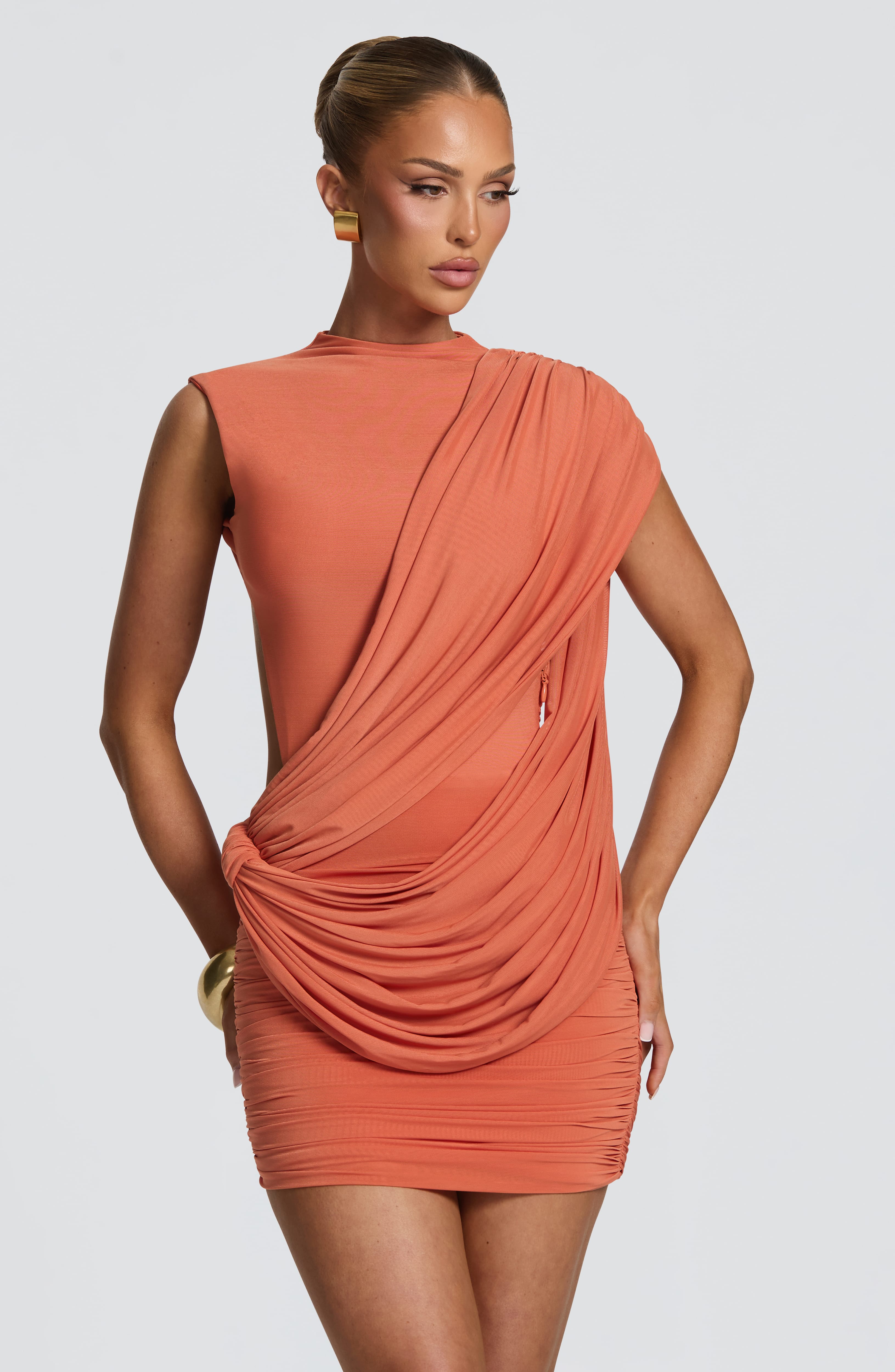 Mireya Mini Dress - Burnt Orange