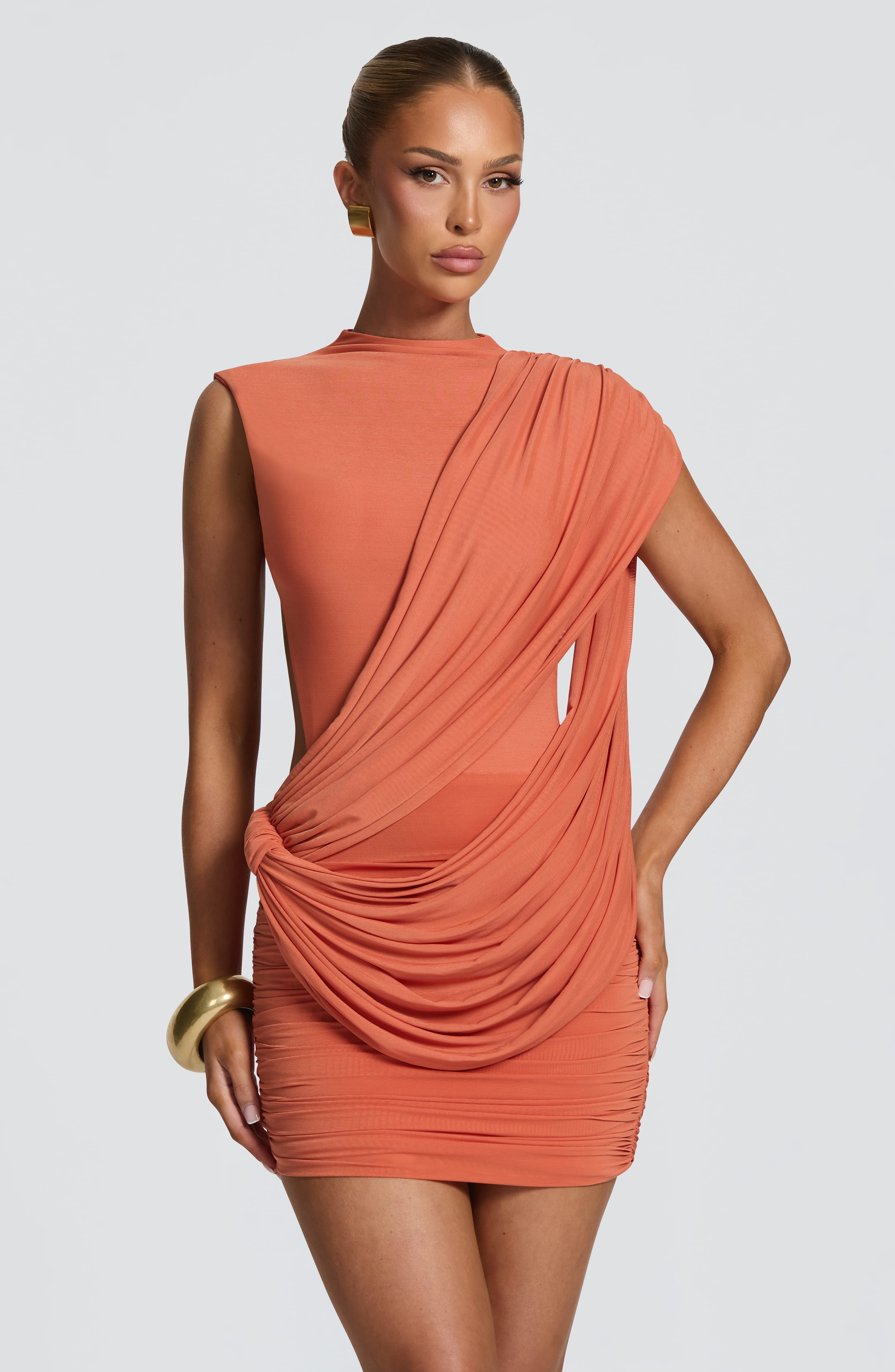 Mireya Mini Dress - Burnt Orange