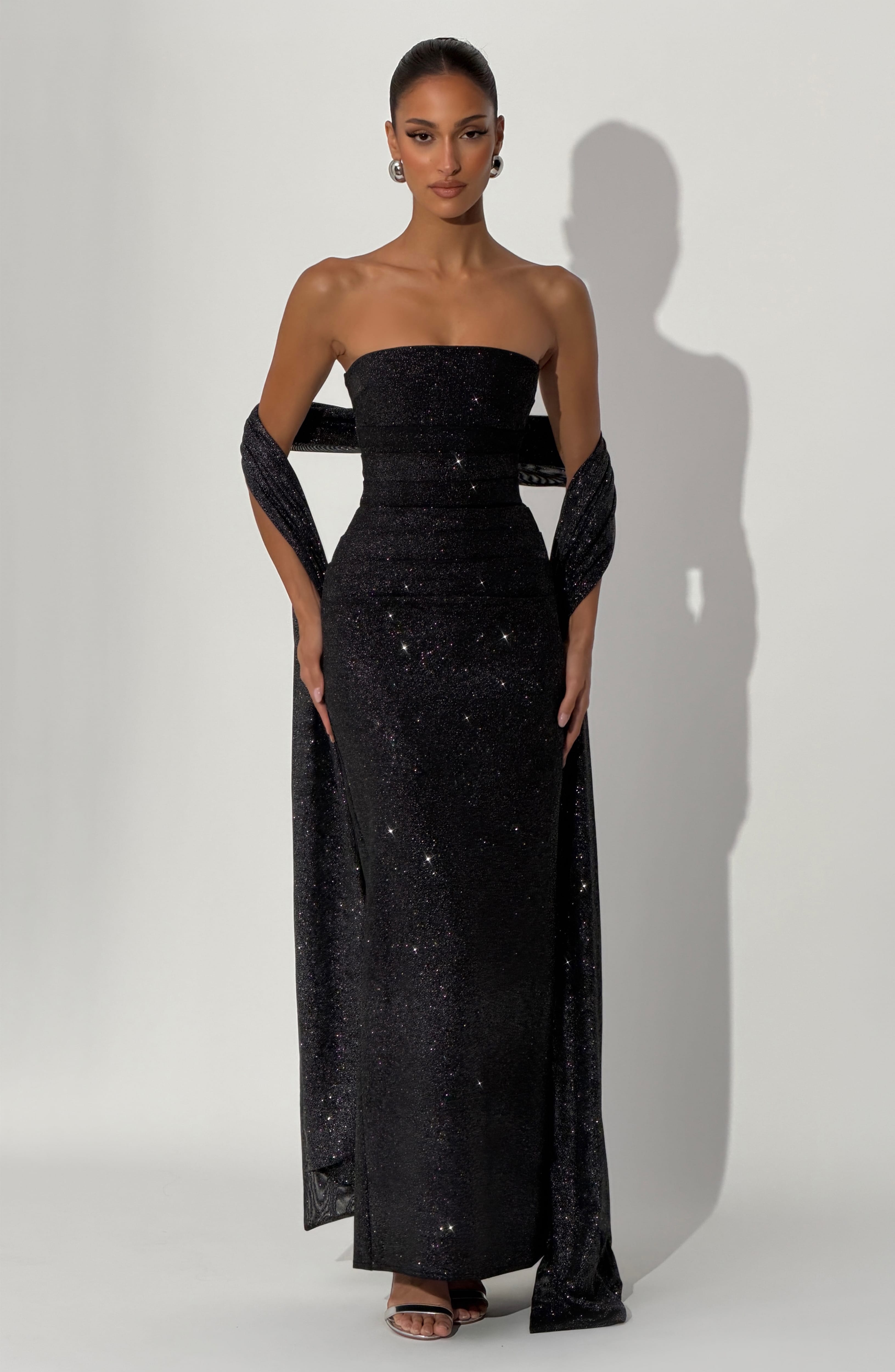 Pandra Maxi Dress - Black Sparkle
