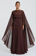 Romy Cape - Plum Brown