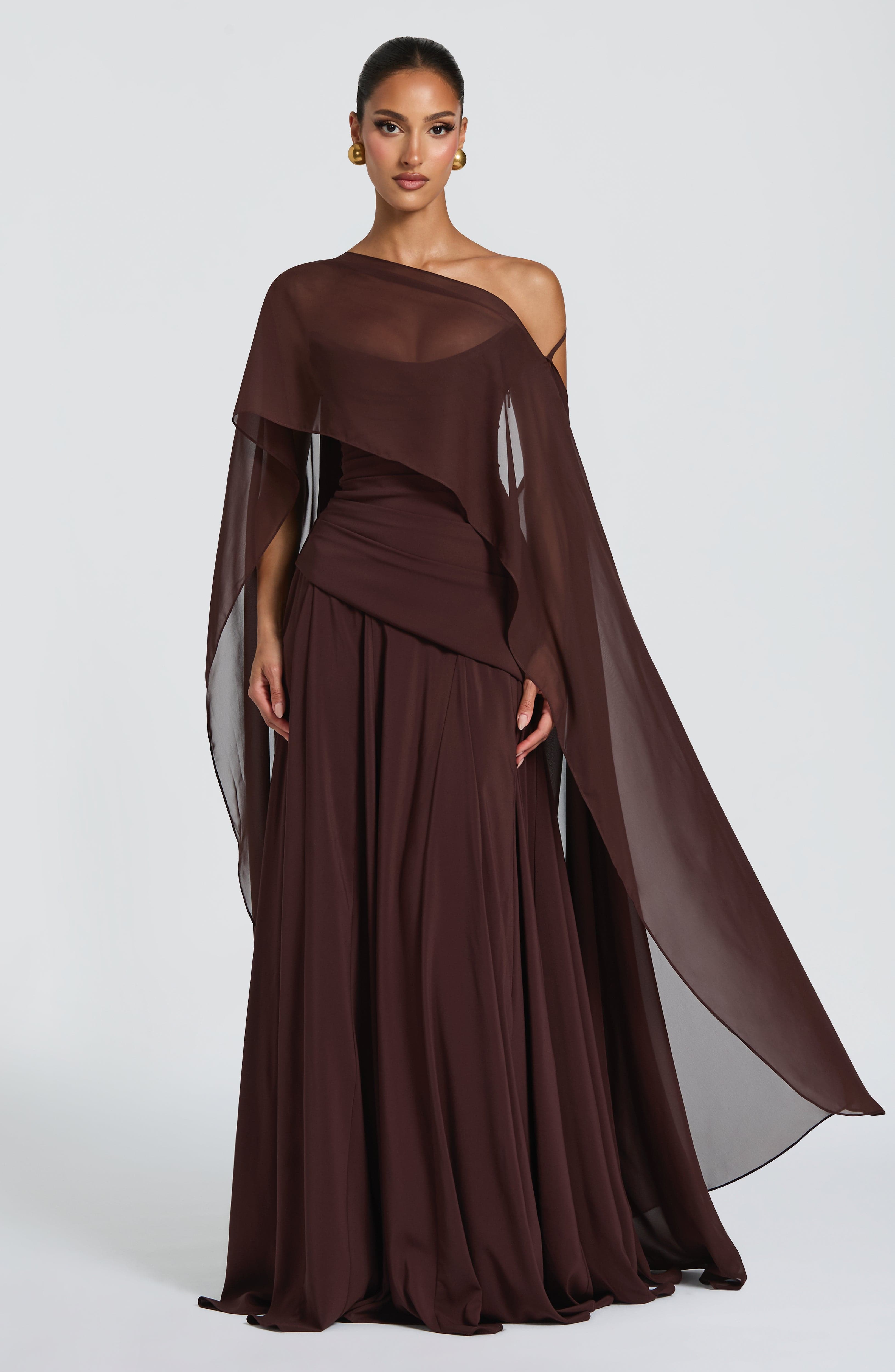 Romy Cape - Plum Brown