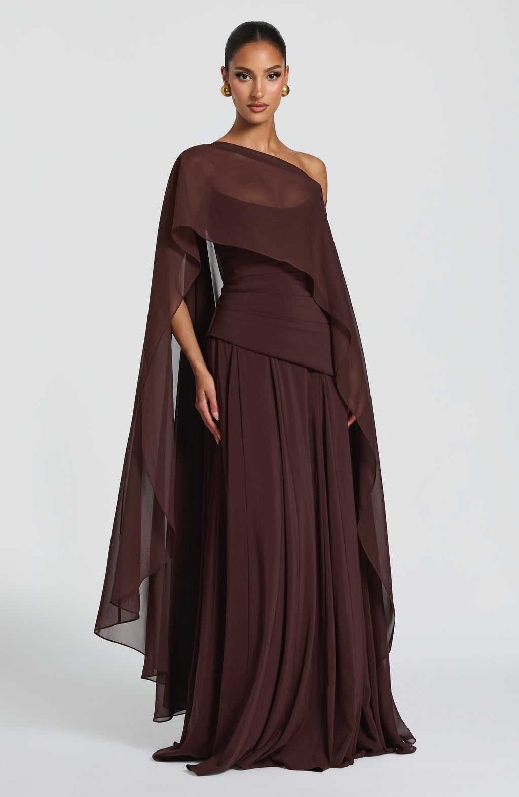 Romy Cape - Plum Brown