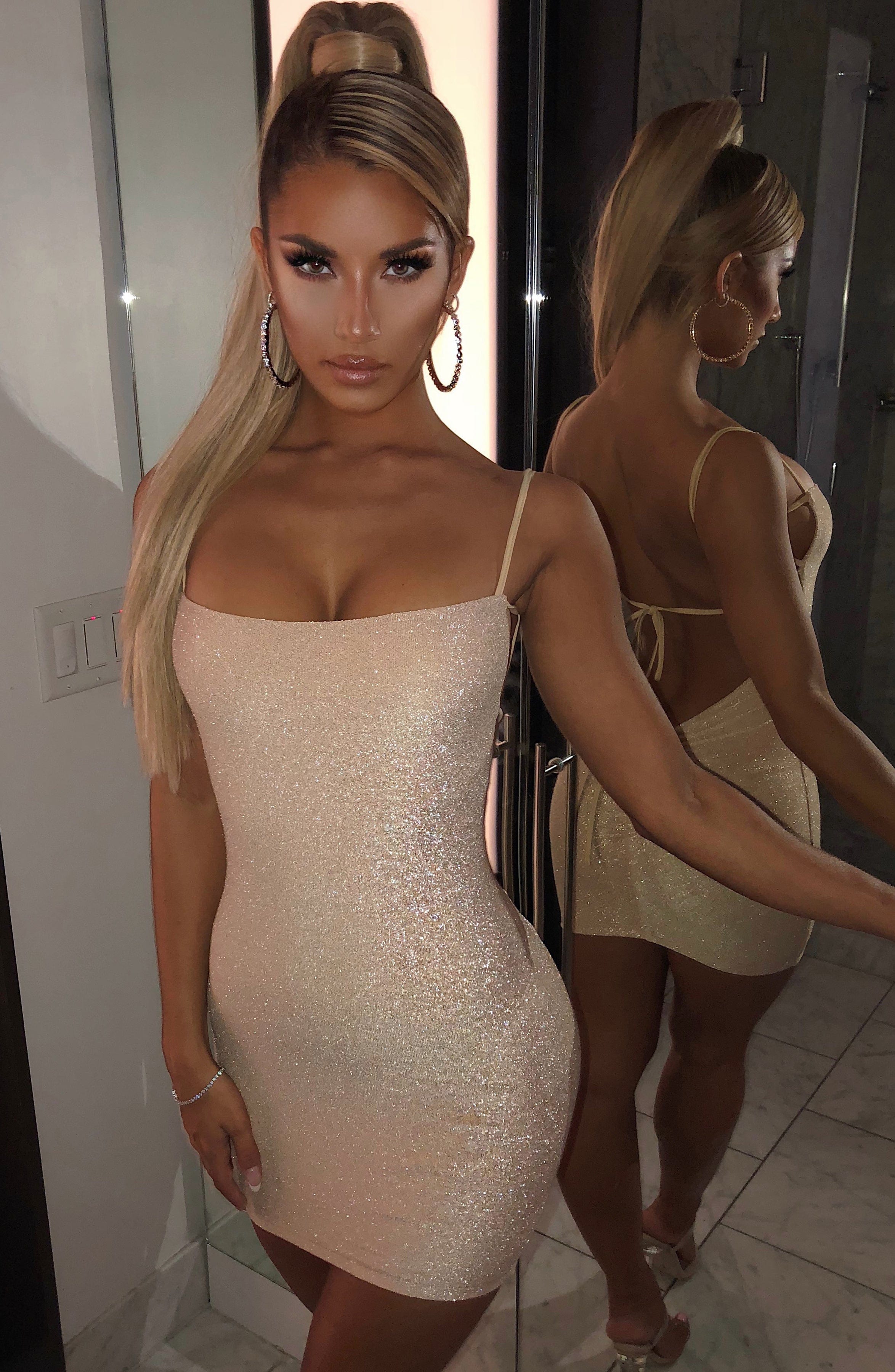 Sahara Mini Dress - Gold Sparkle