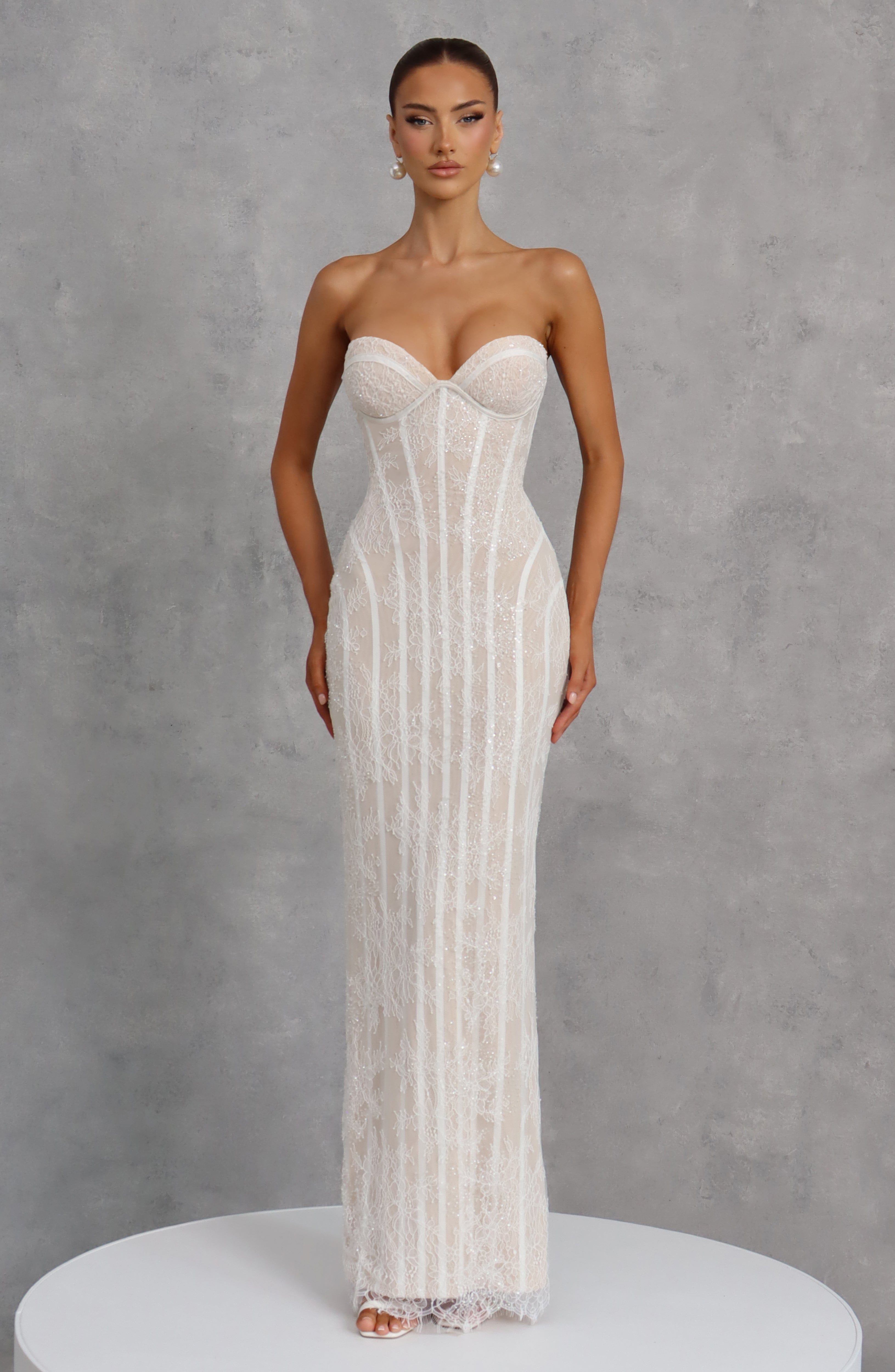 Sian Maxi Dress - Ivory Embellishment